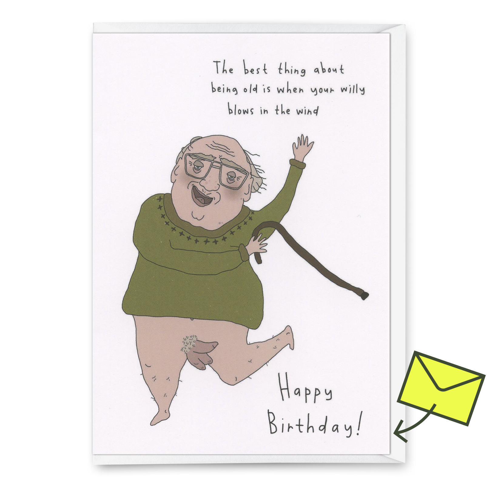 Grußkarte "Willy in the wind" | Lustige Geburtstagskarte | Eat Mielies