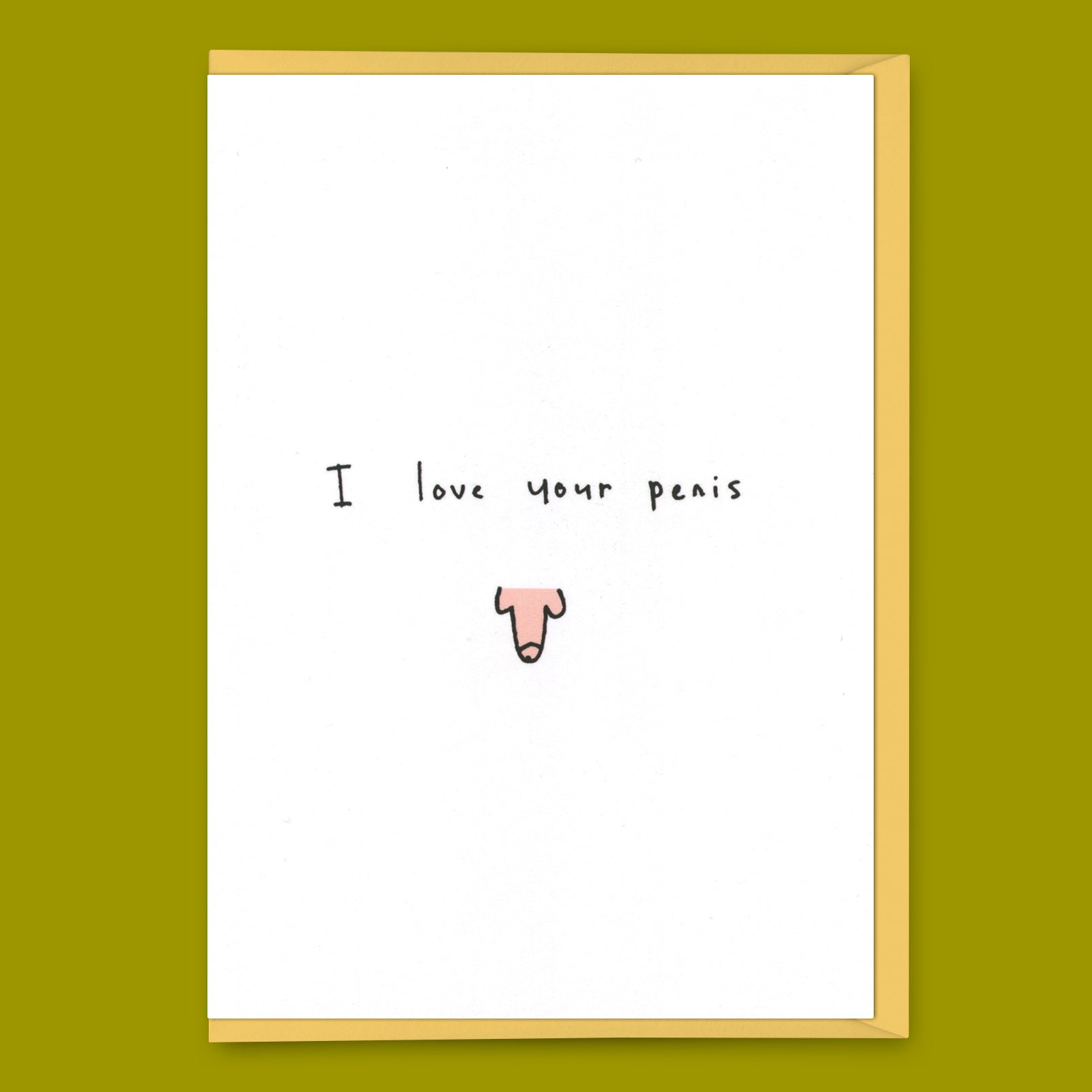 Grußkarte "I love your penis (pink)" | Lustige Klappkarte | Eat Mielies