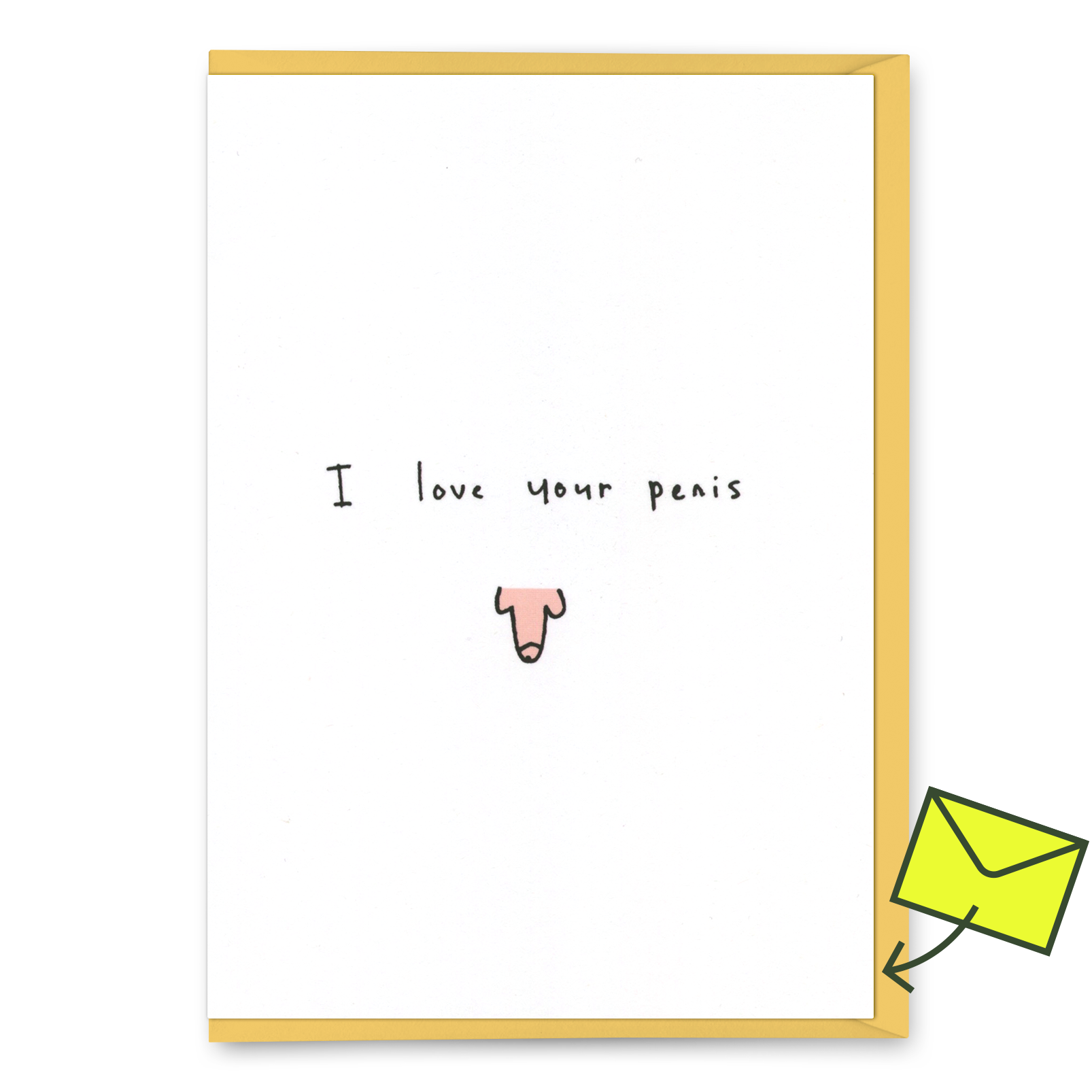 Grußkarte "I love your penis (pink)" | Lustige Klappkarte | Eat Mielies
