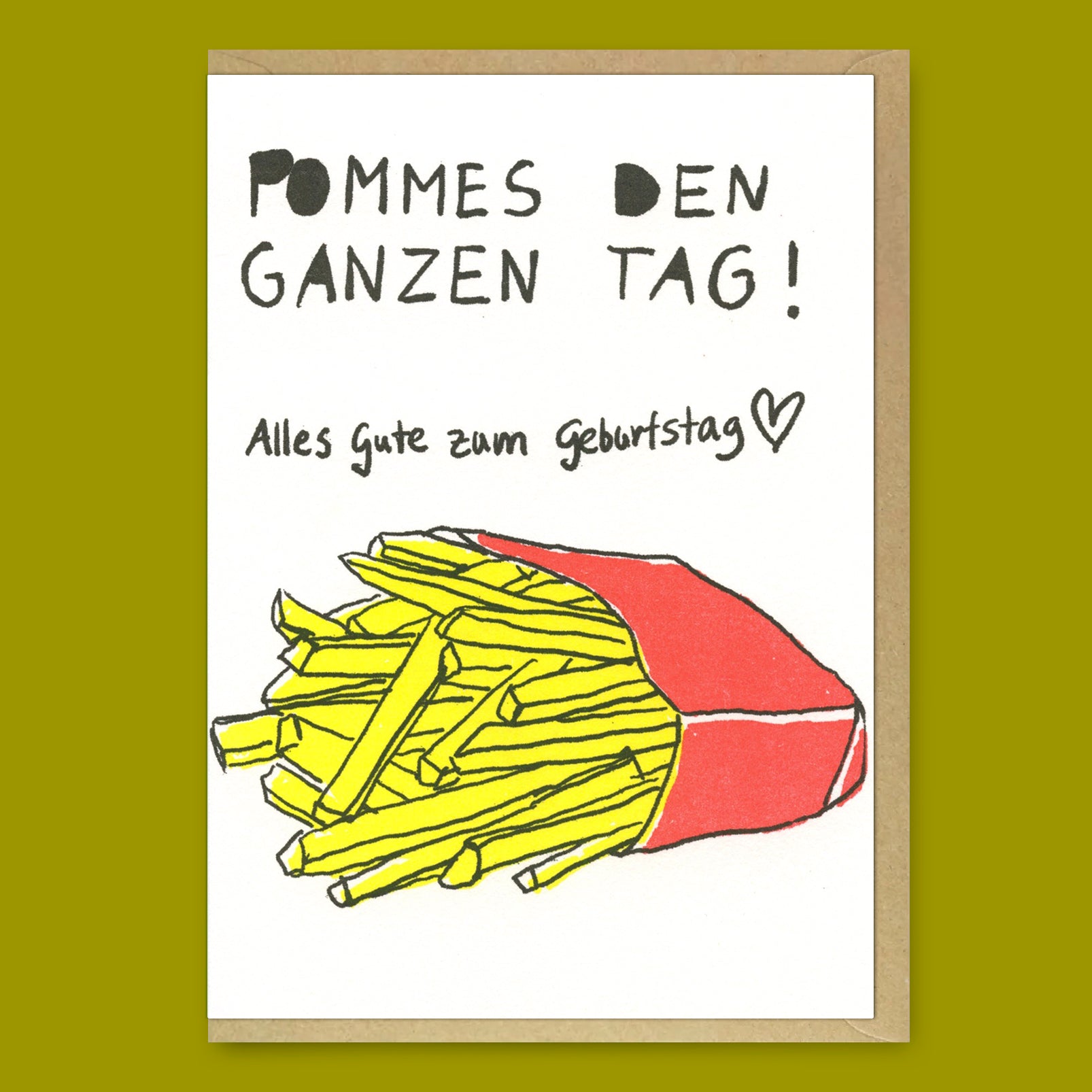 Grußkarte "Happy Birthday Pommes" | Geburtstagskarte | Superjuju