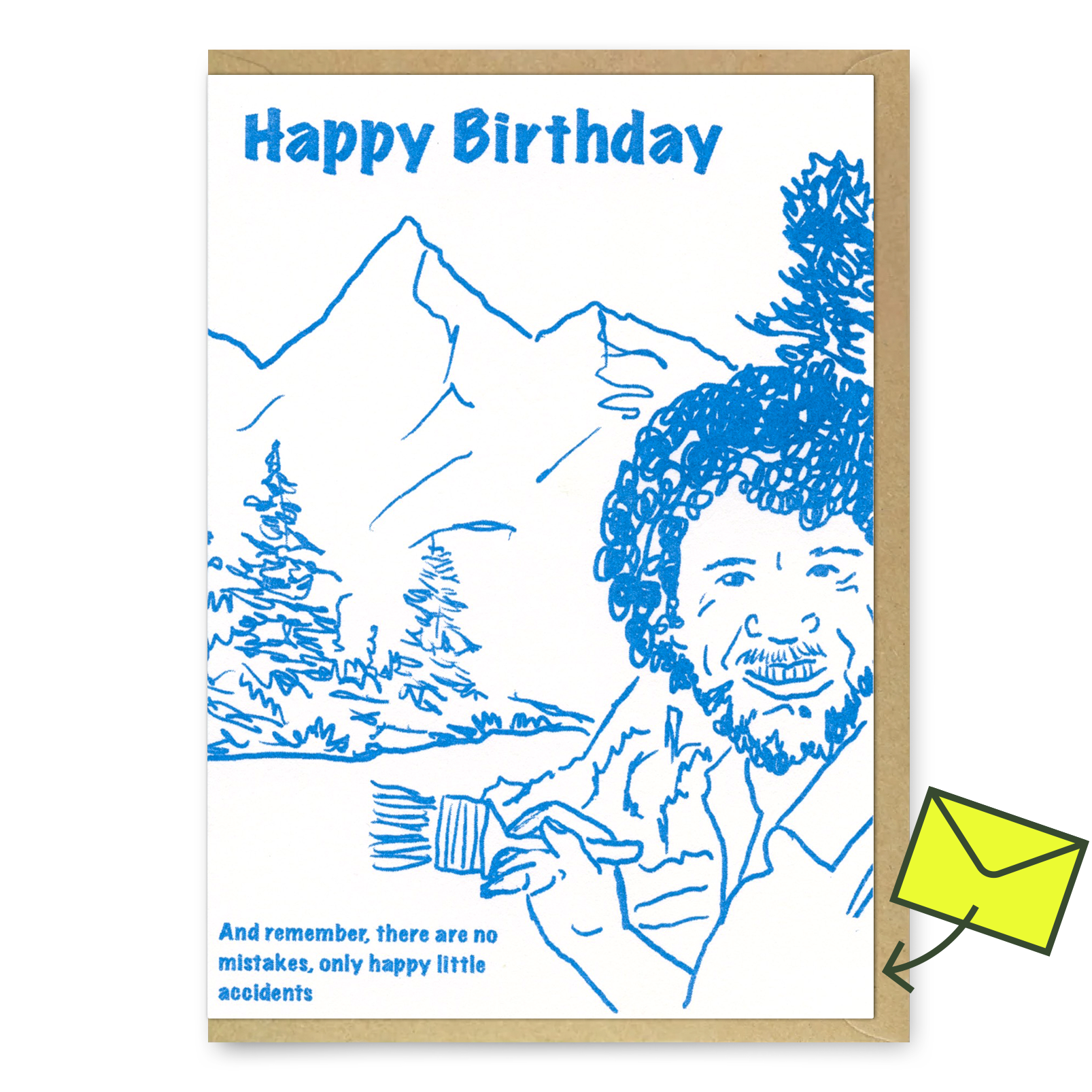 Grußkarte "Bob Ross" | Lustige Geburtstagskarte | Superjuju