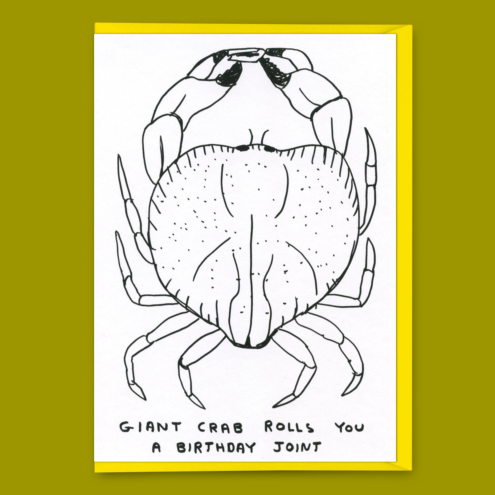 Grußkarte "Giant crab" | Lustige Klappkarte | David Shrigley
