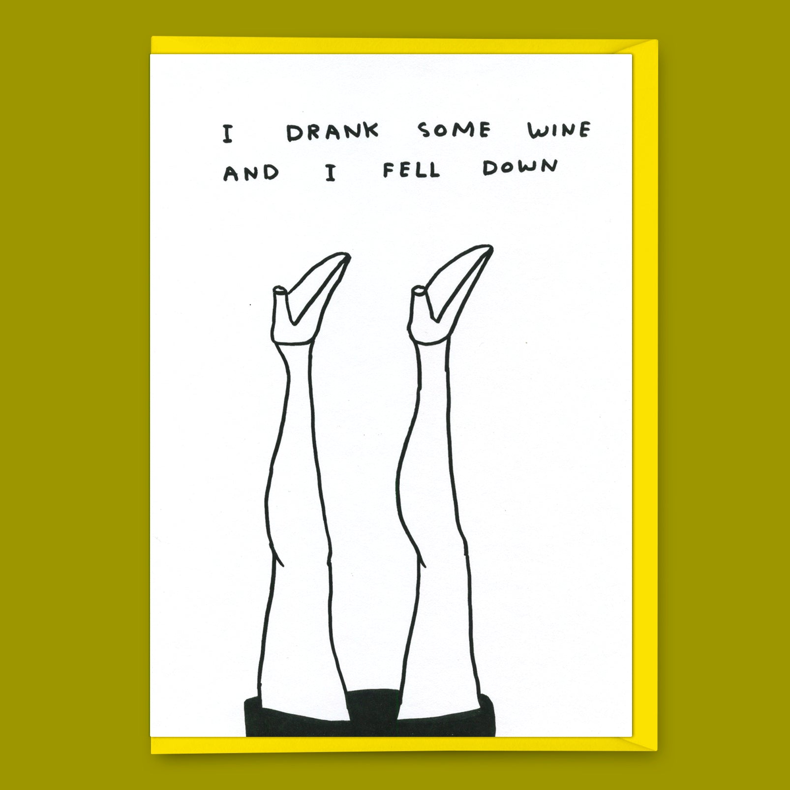 Grußkarte "I drank some wine" | Lustige Klappkarte | David Shrigley