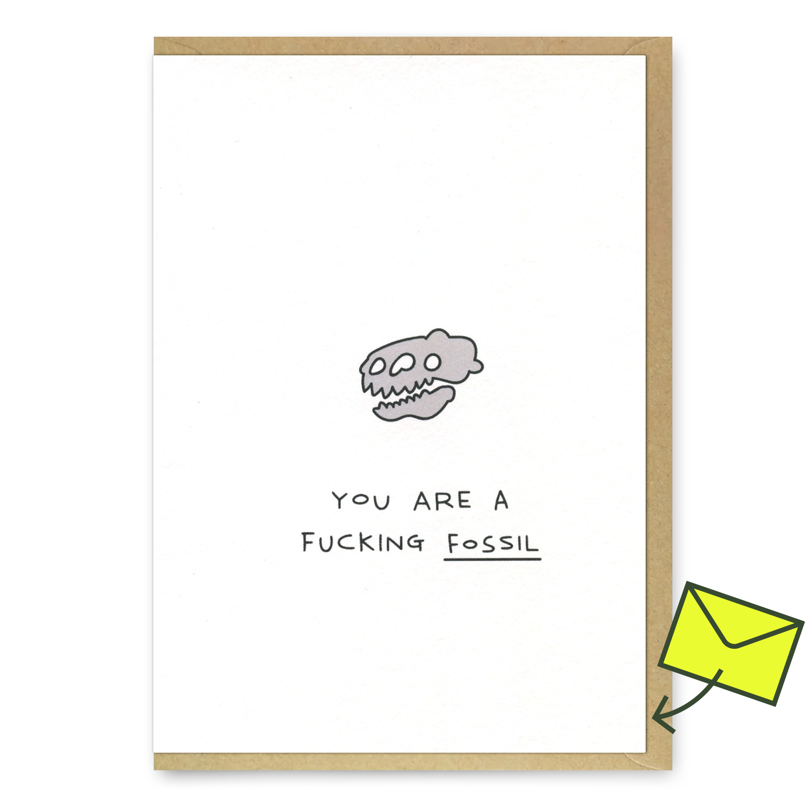 Grußkarte "You are a fucking fossil" | Lustige Klappkarte | Paul Gandhi