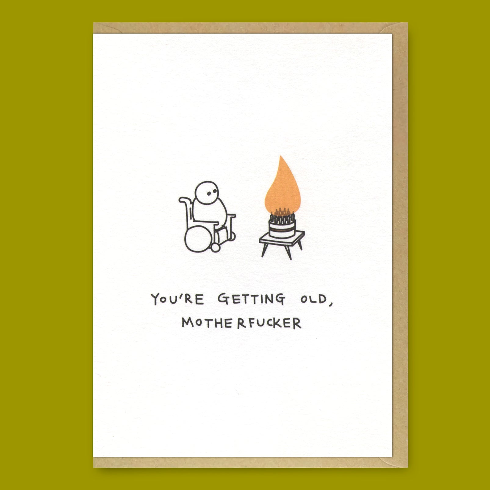 Grußkarte "You´re getting old" | Witzige Klappkarte | Paul Gandhi