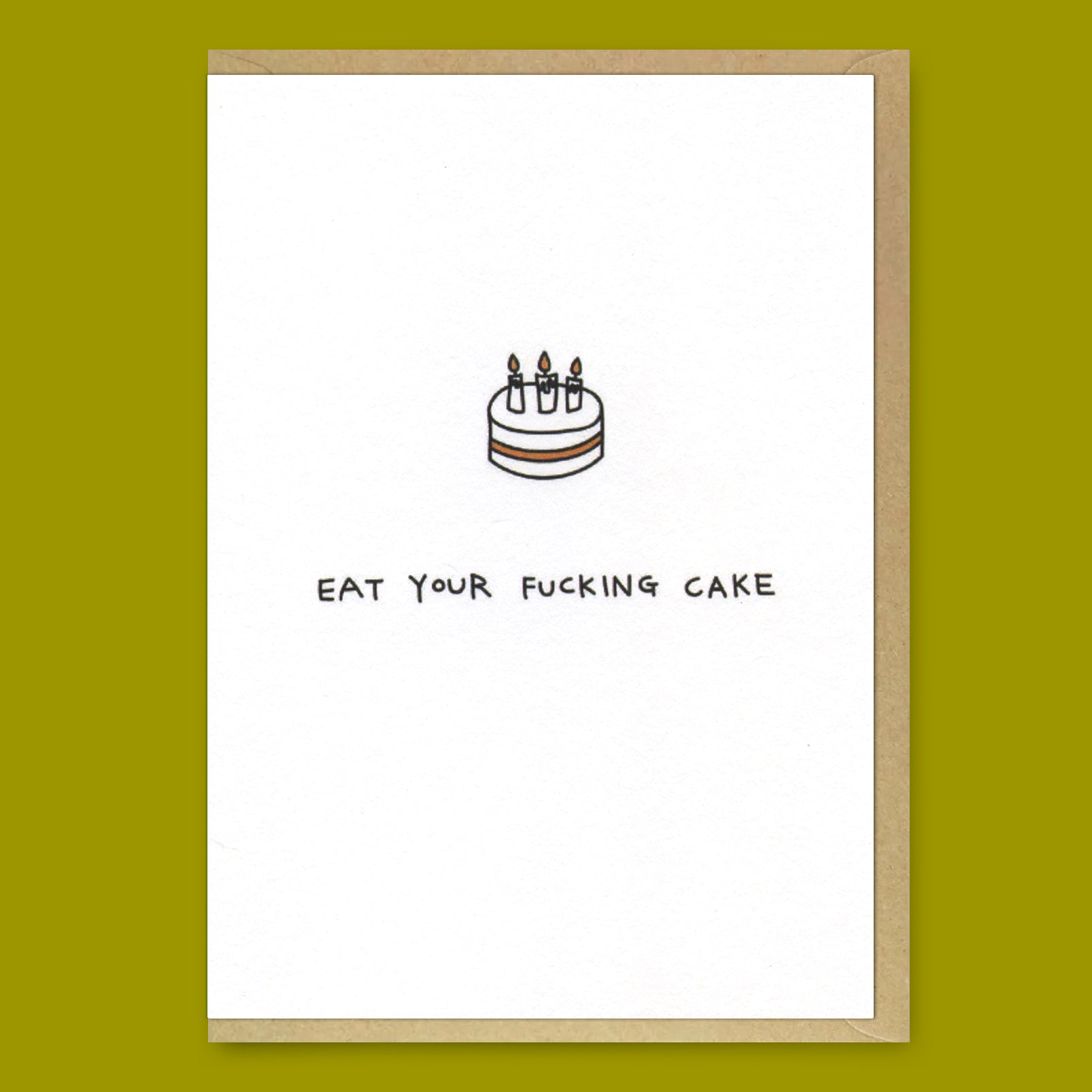 Grußkarte "Eat your cake" | Witzige Klappkarte | Paul Gandhi