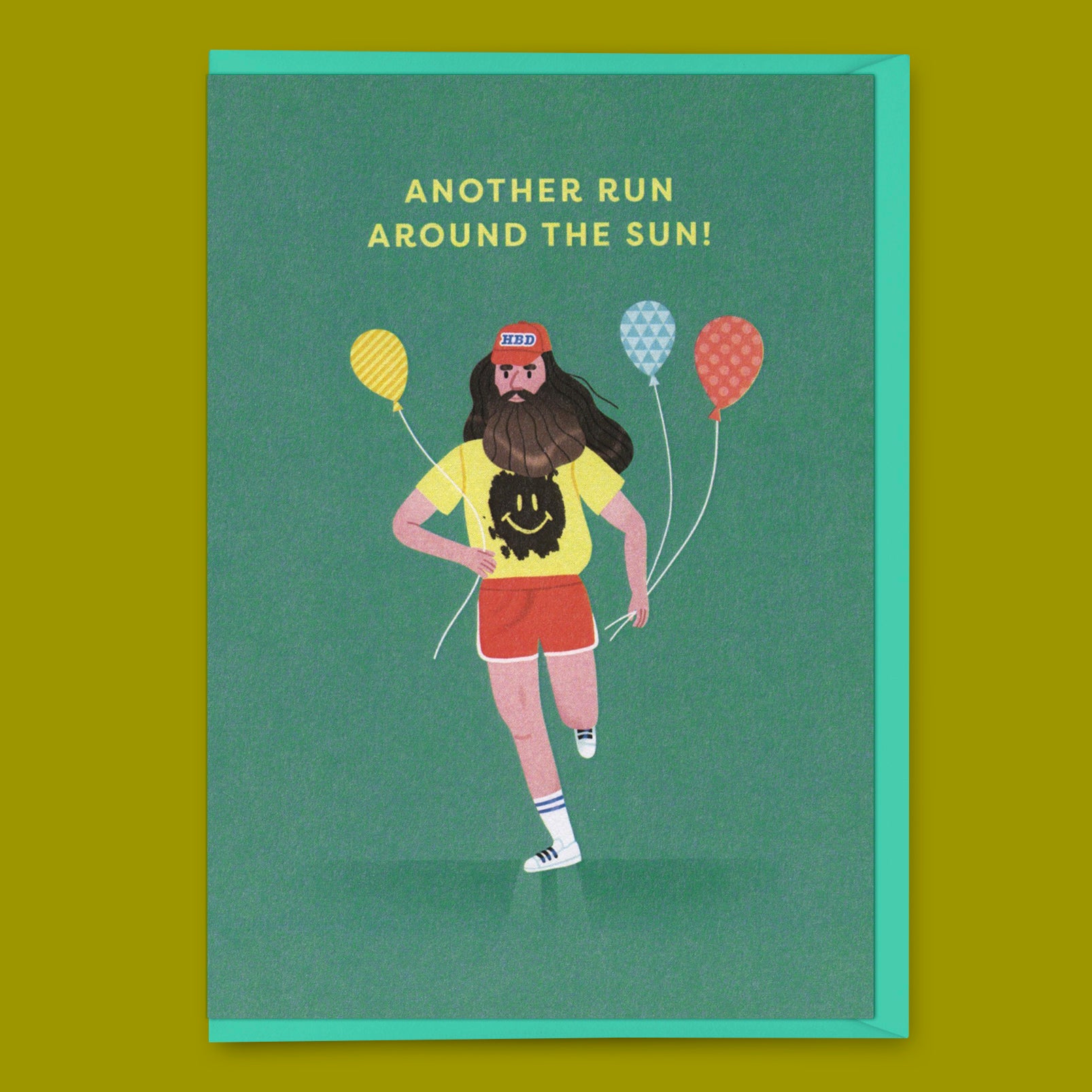 Grußkarte "Another run around the sun" | Lustige Klappkarte | Ohh Deer