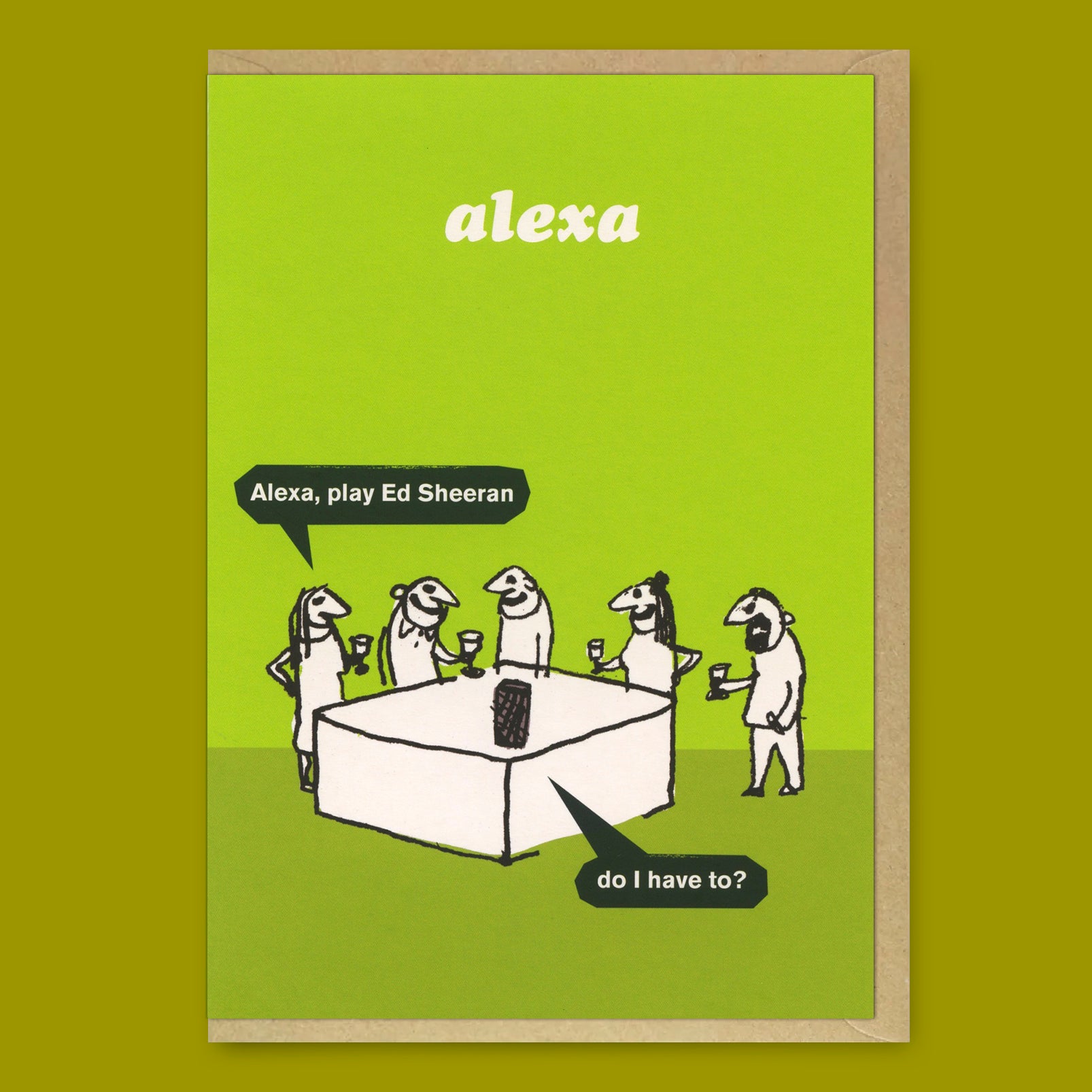 Grußkarte "Alexa" | Witzige Klappkarte | Modern Toss