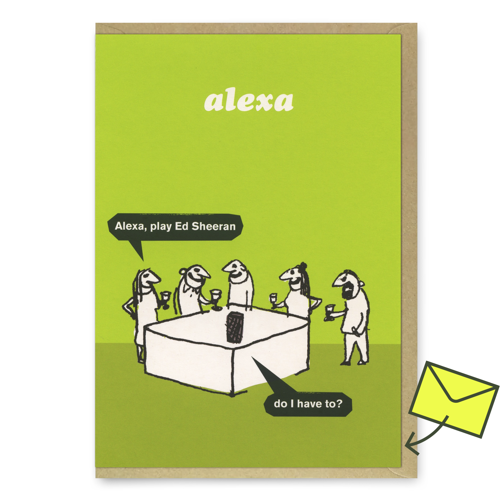 Grußkarte "Alexa" | Witzige Klappkarte | Modern Toss