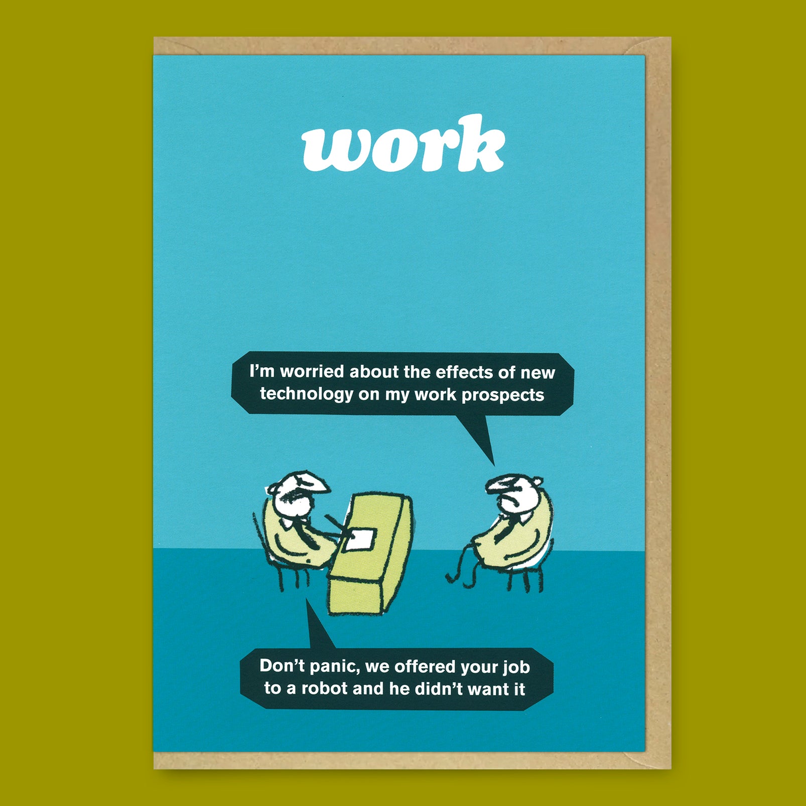 Grußkarte "Work Robot" | Witzige Klappkarte | Modern Toss