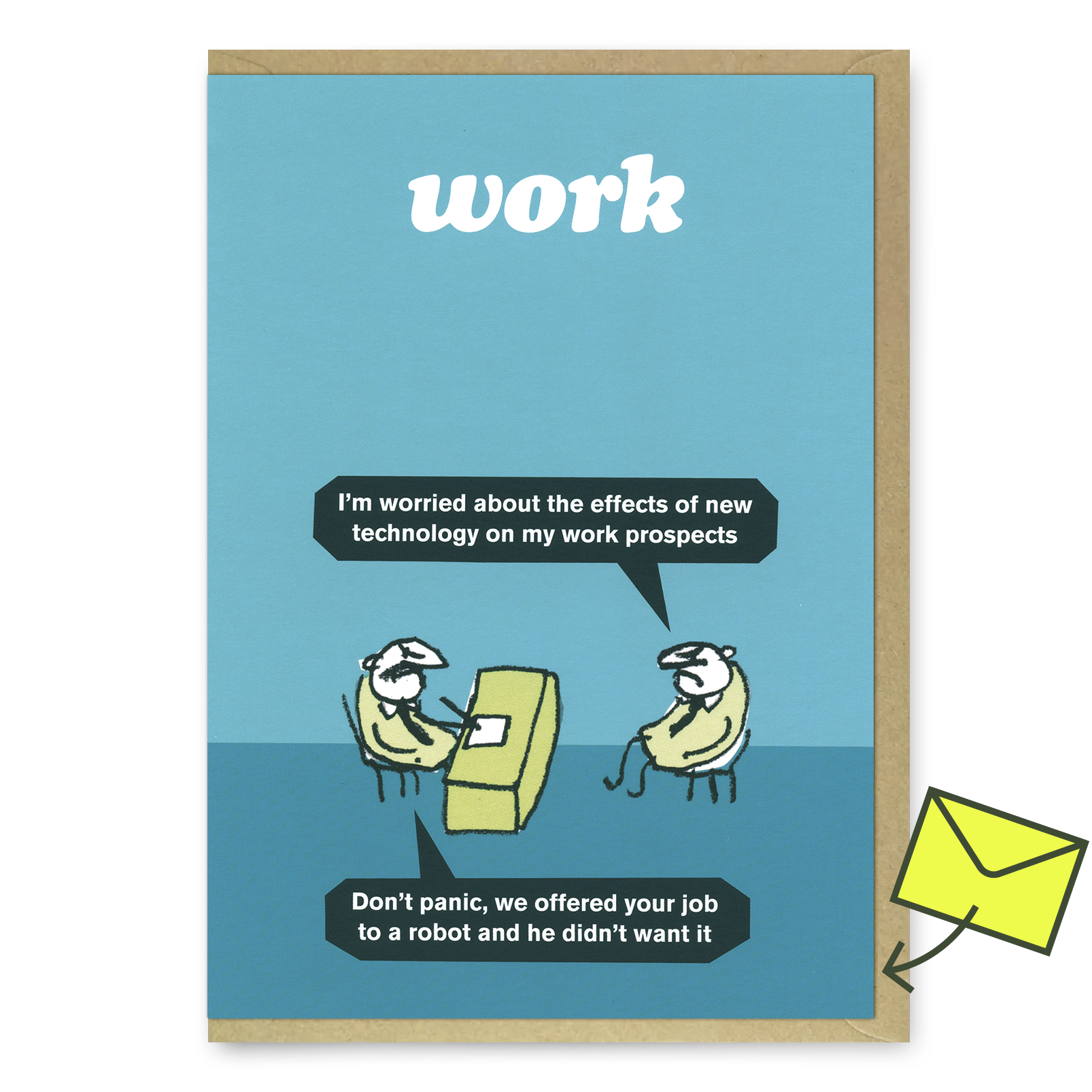 Grußkarte "Work Robot" | Witzige Klappkarte | Modern Toss