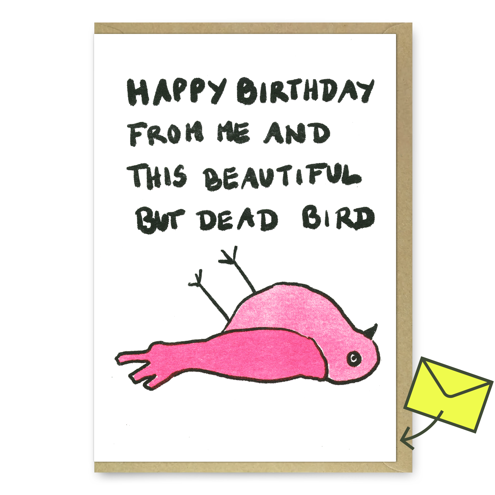 Grußkarte “Happy Birthday Dead Bird” | Geburtstagskarte | Superjuju