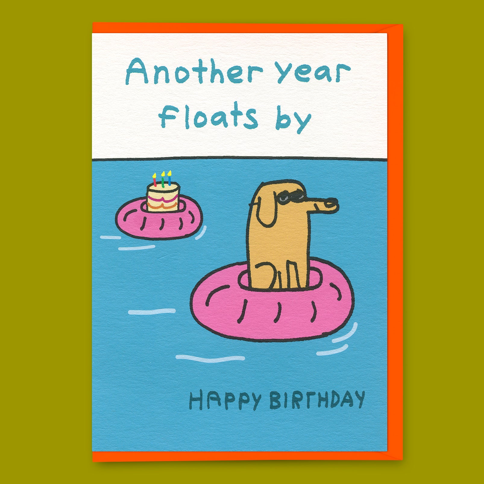 Grußkarte „Another Year Flows By“ | Lustige Klappkarte zum Geburtstag | Ohh Deer