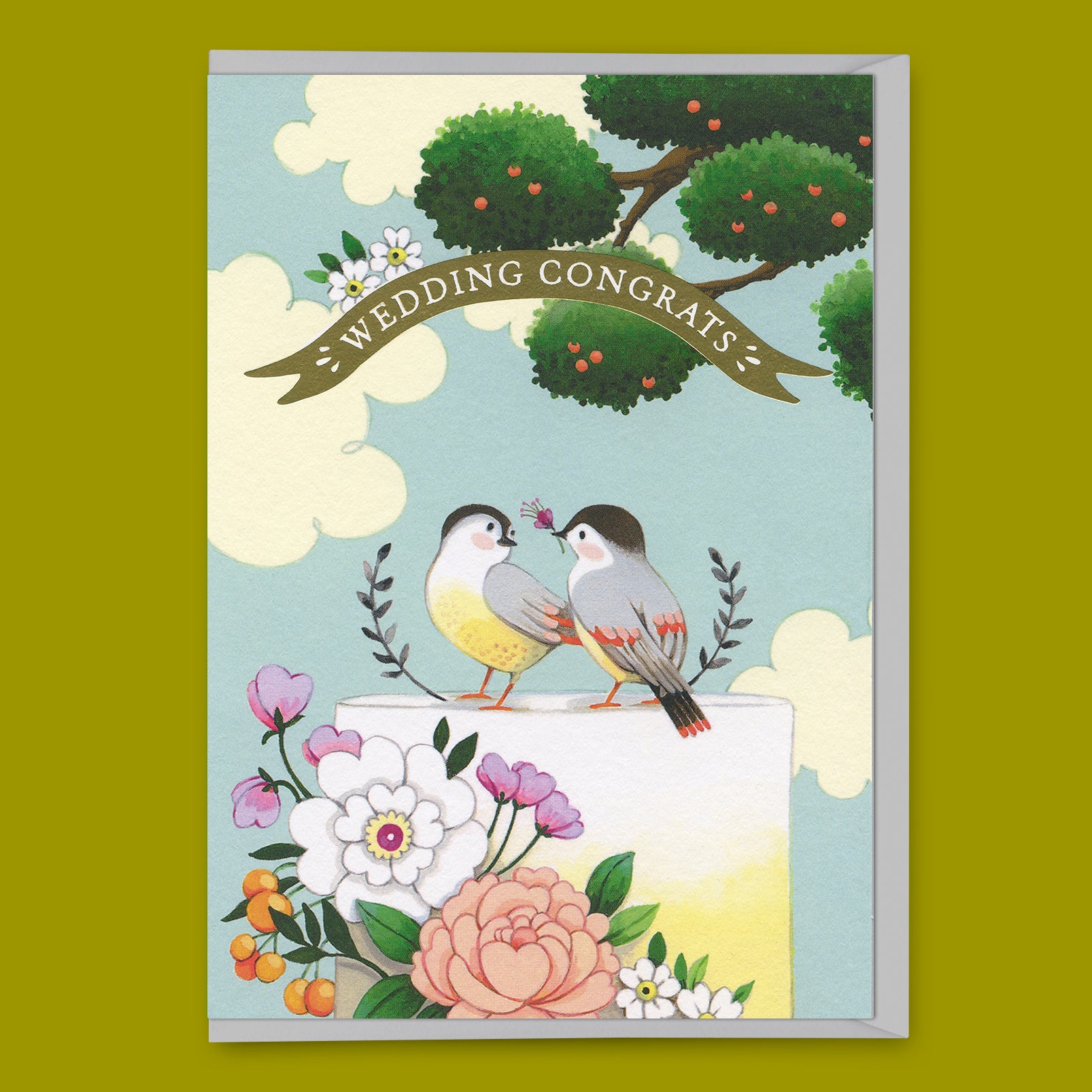 Grußkarte „Wedding Congrats Birds“ | Elegante Klappkarte zur Hochzeit | Ohh Deer