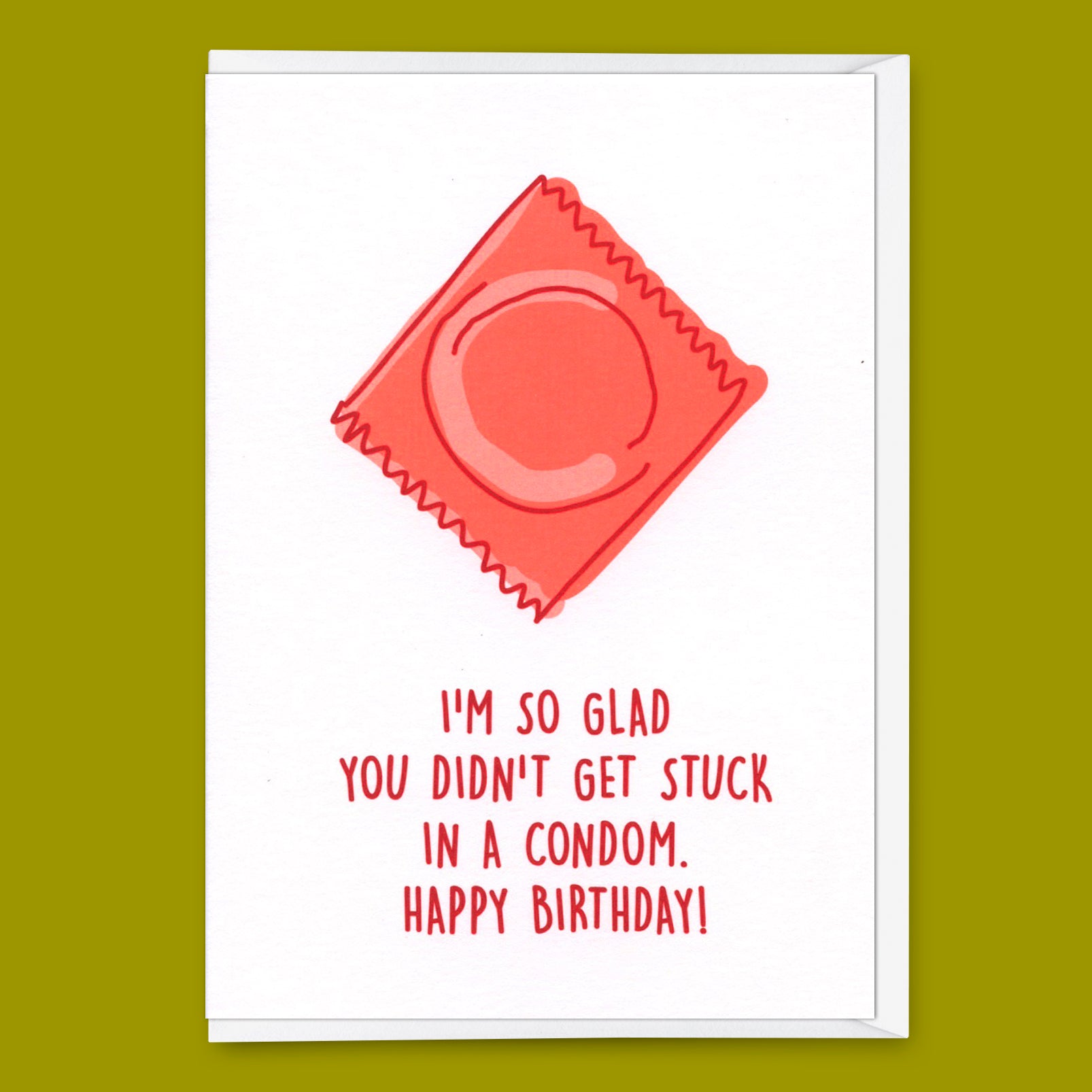 Greeting card "Condom" | Funny folding card with saying for birthday