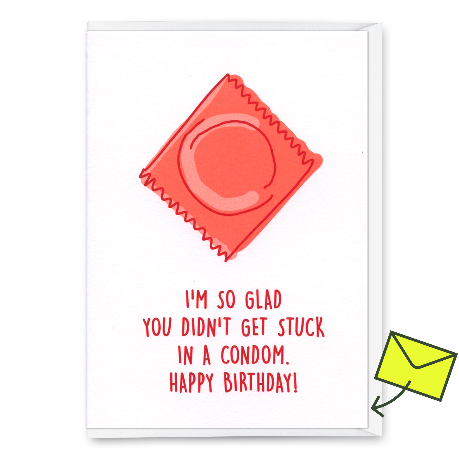 Greeting card "Condom" | Funny folding card with saying for birthday