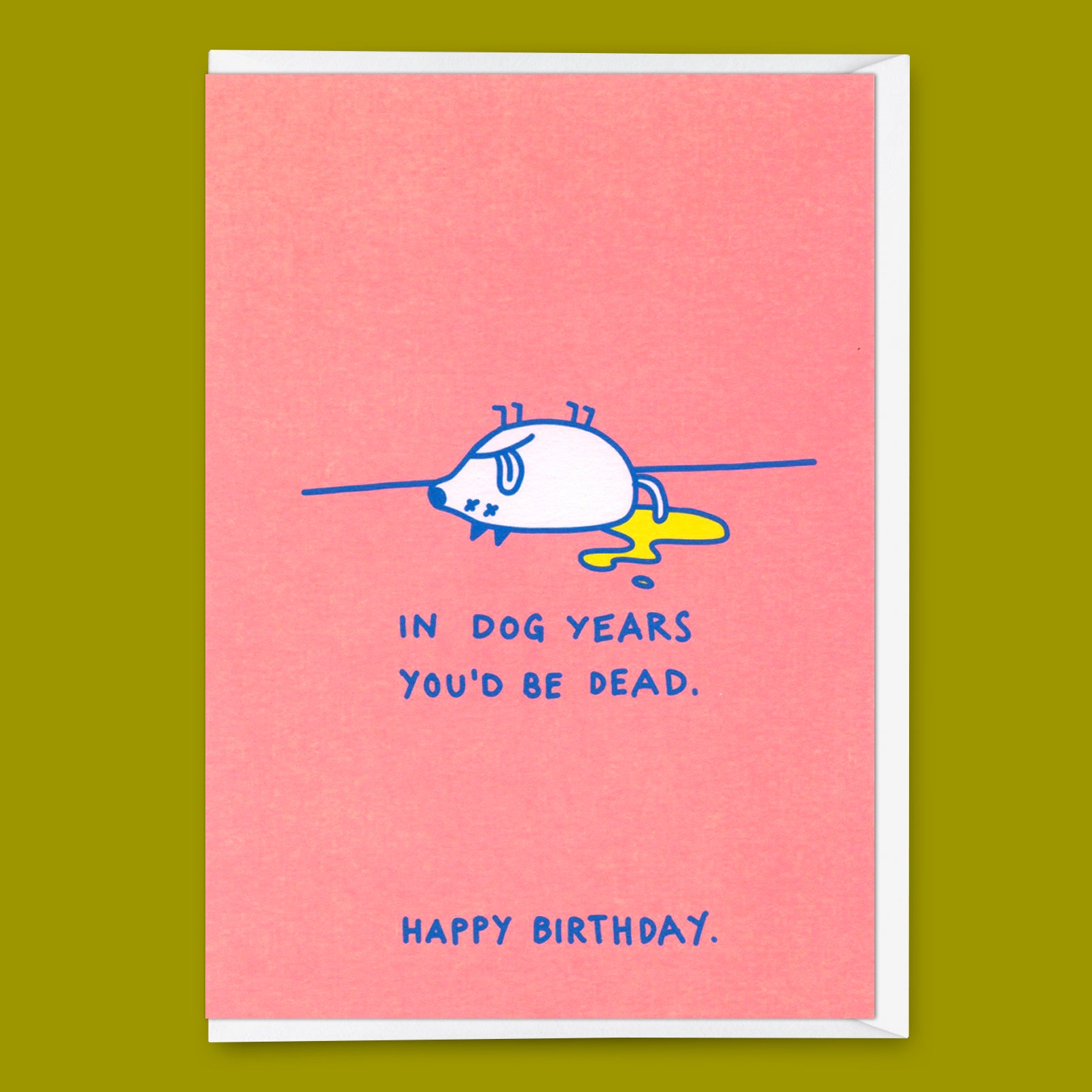 Grußkarte "Dog years" | Lustige Klappkarte mit Hunde-Motiv zum Geburtstag