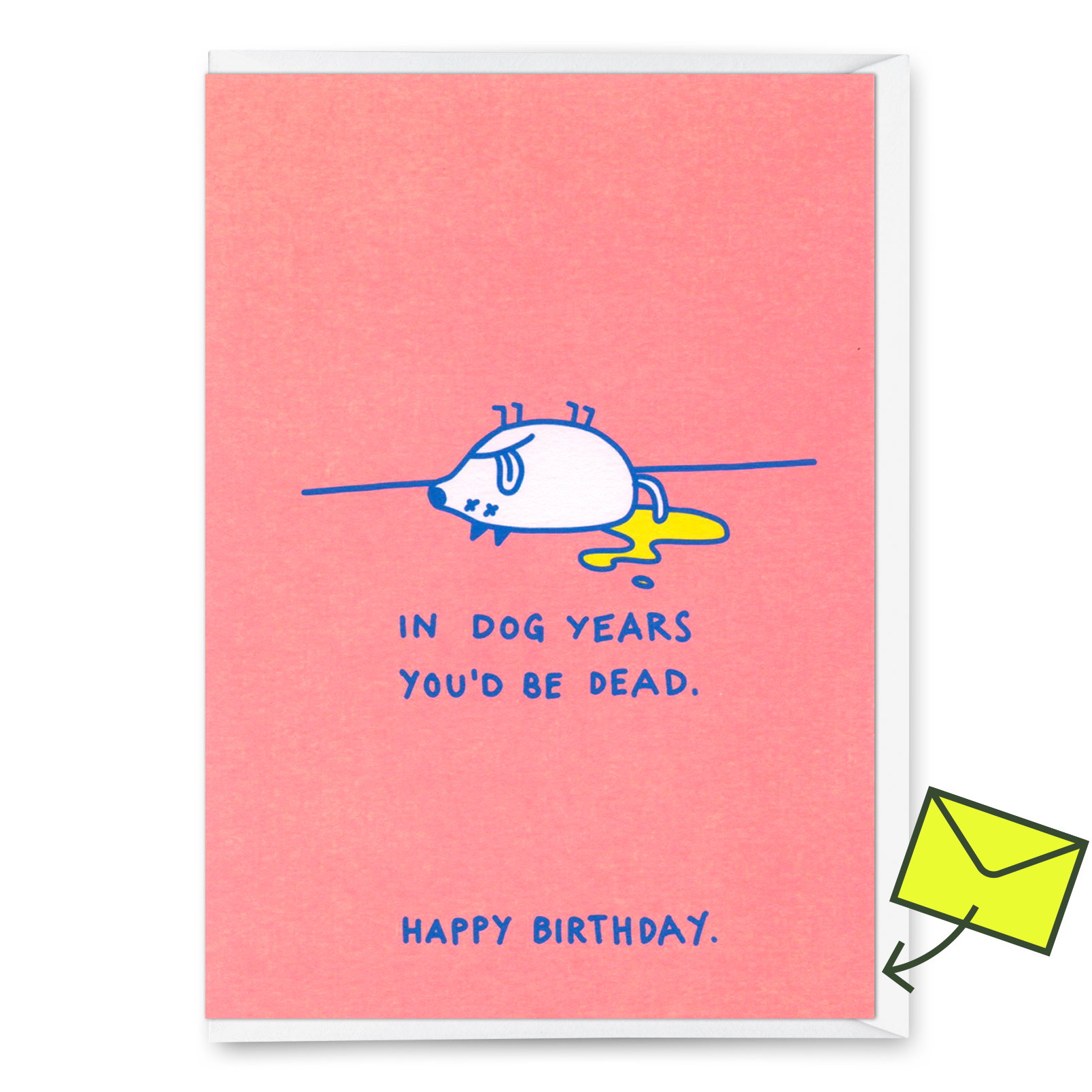 Grußkarte "Dog years" | Lustige Klappkarte mit Hunde-Motiv zum Geburtstag