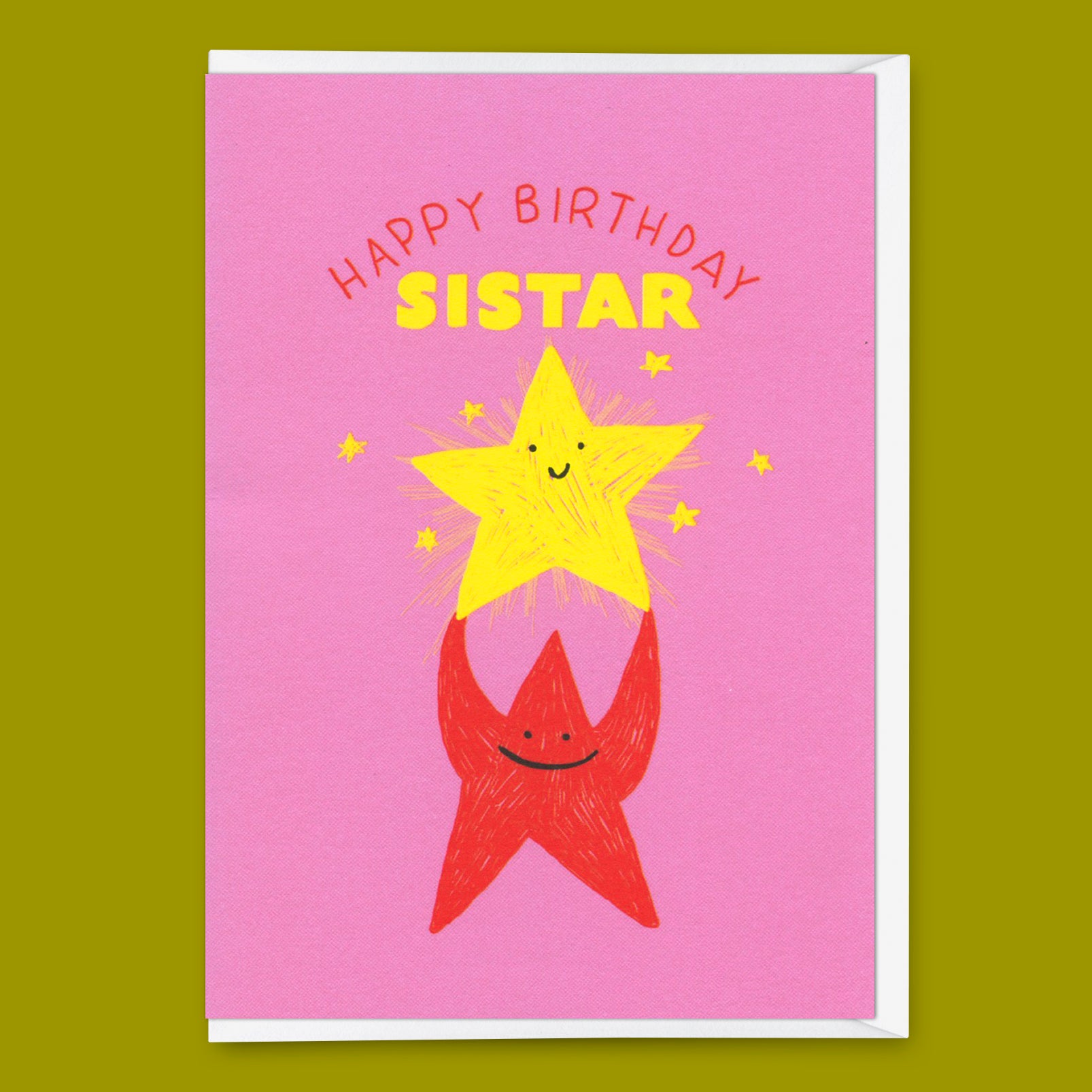 Greeting card "Happy Birthday, sistar" | Beautiful folding card for birthday
