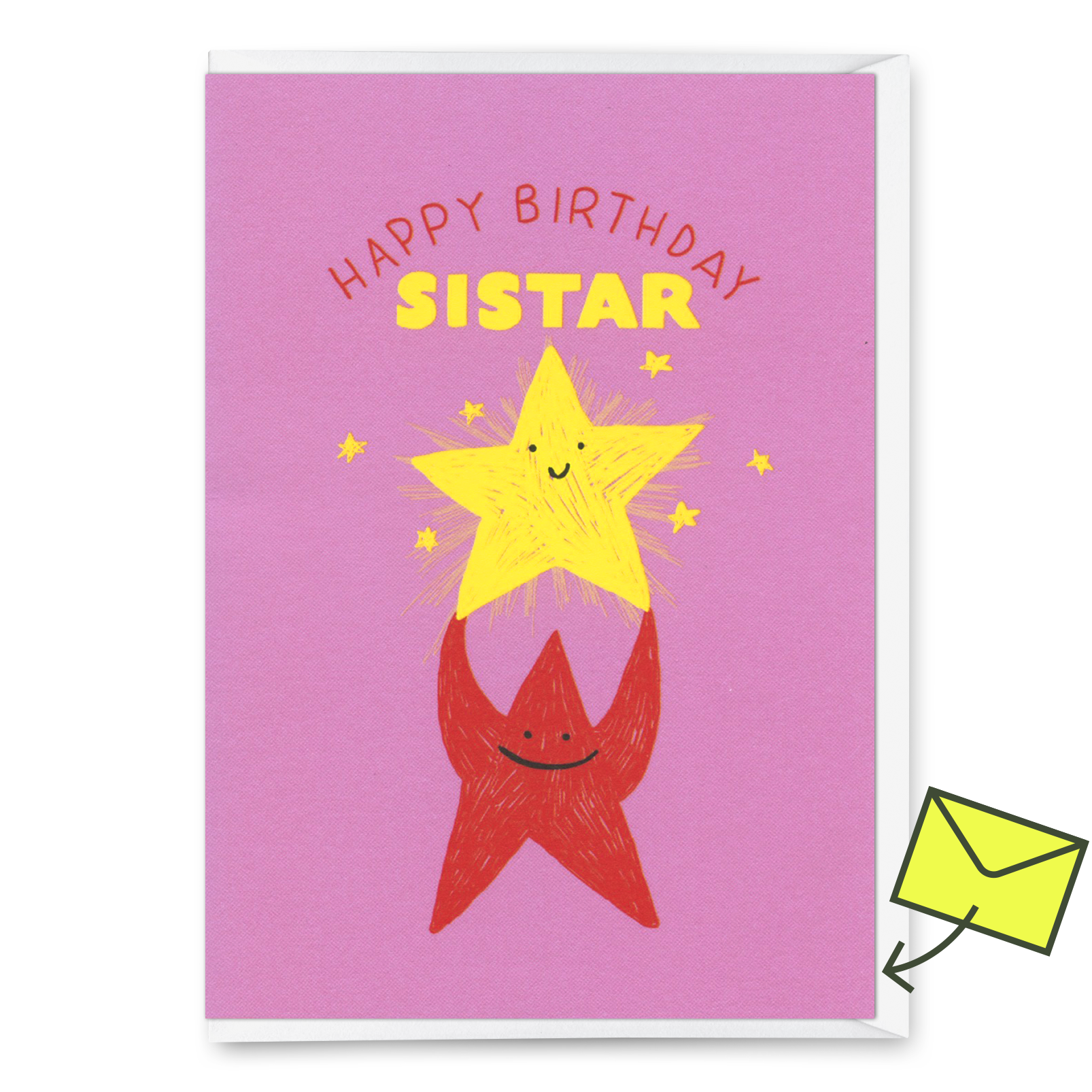 Greeting card "Happy Birthday, sistar" | Beautiful folding card for birthday