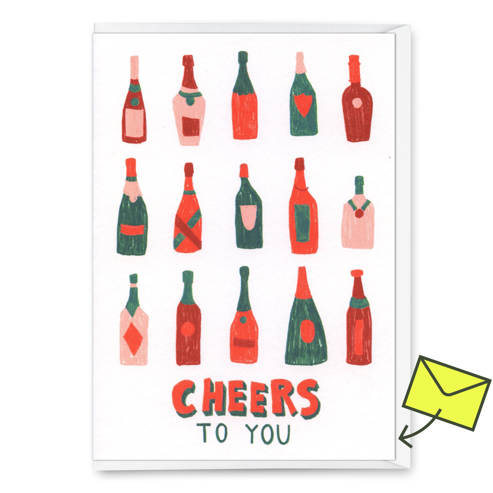 Greeting card "Cheers to you (Bottles)" | Cool folding card for every occasion