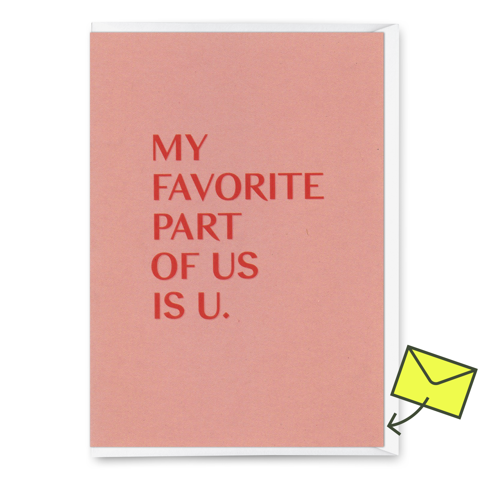 Greeting card "My favorite part" | Beautiful folding card with saying for lovers