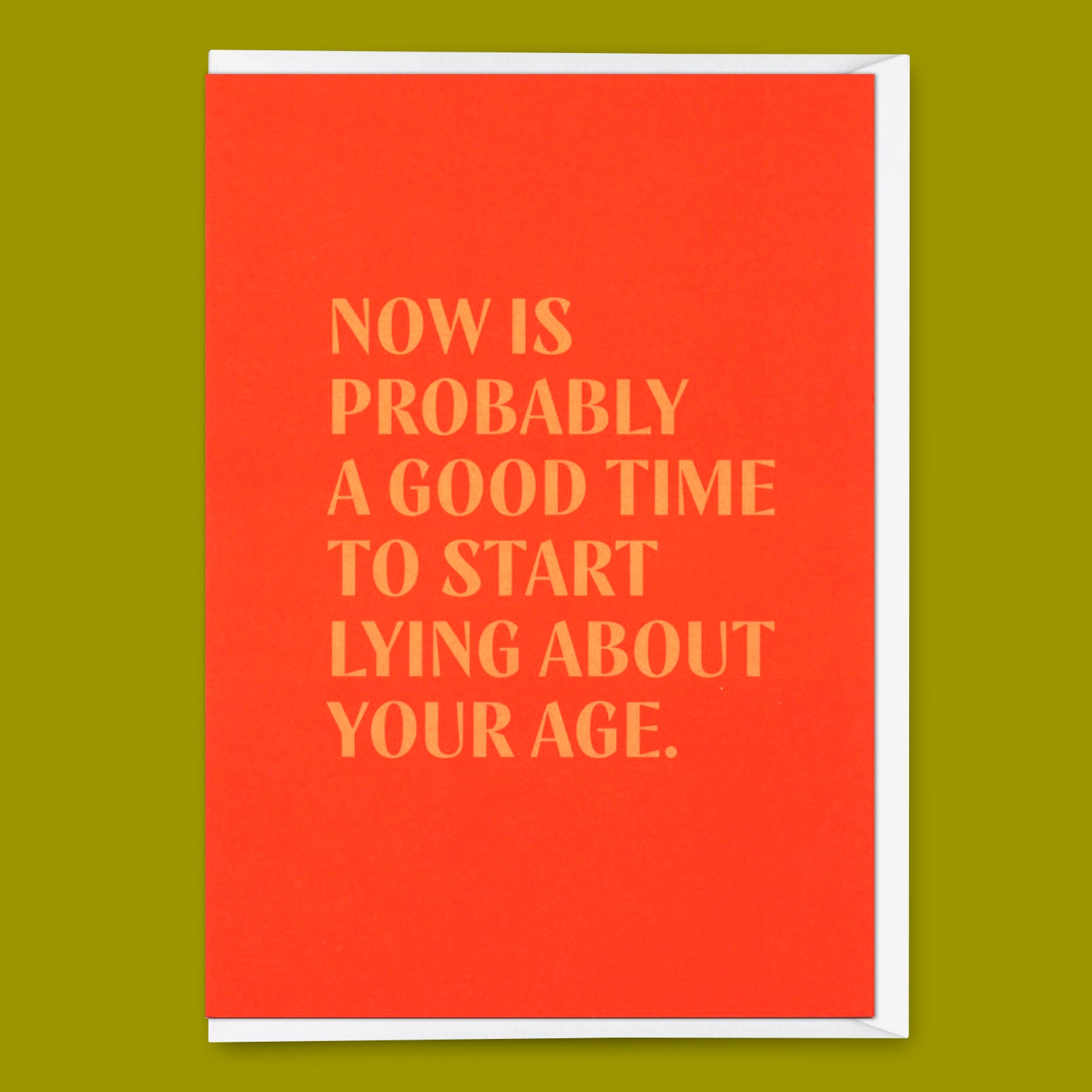 Greeting card "Lying about age" | Funny folding card with saying for birthday