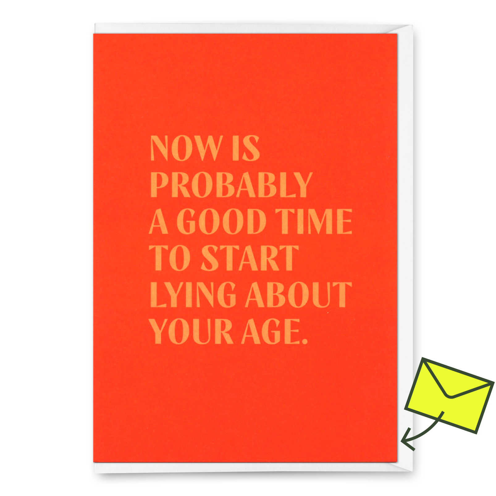 Greeting card "Lying about age" | Funny folding card with saying for birthday