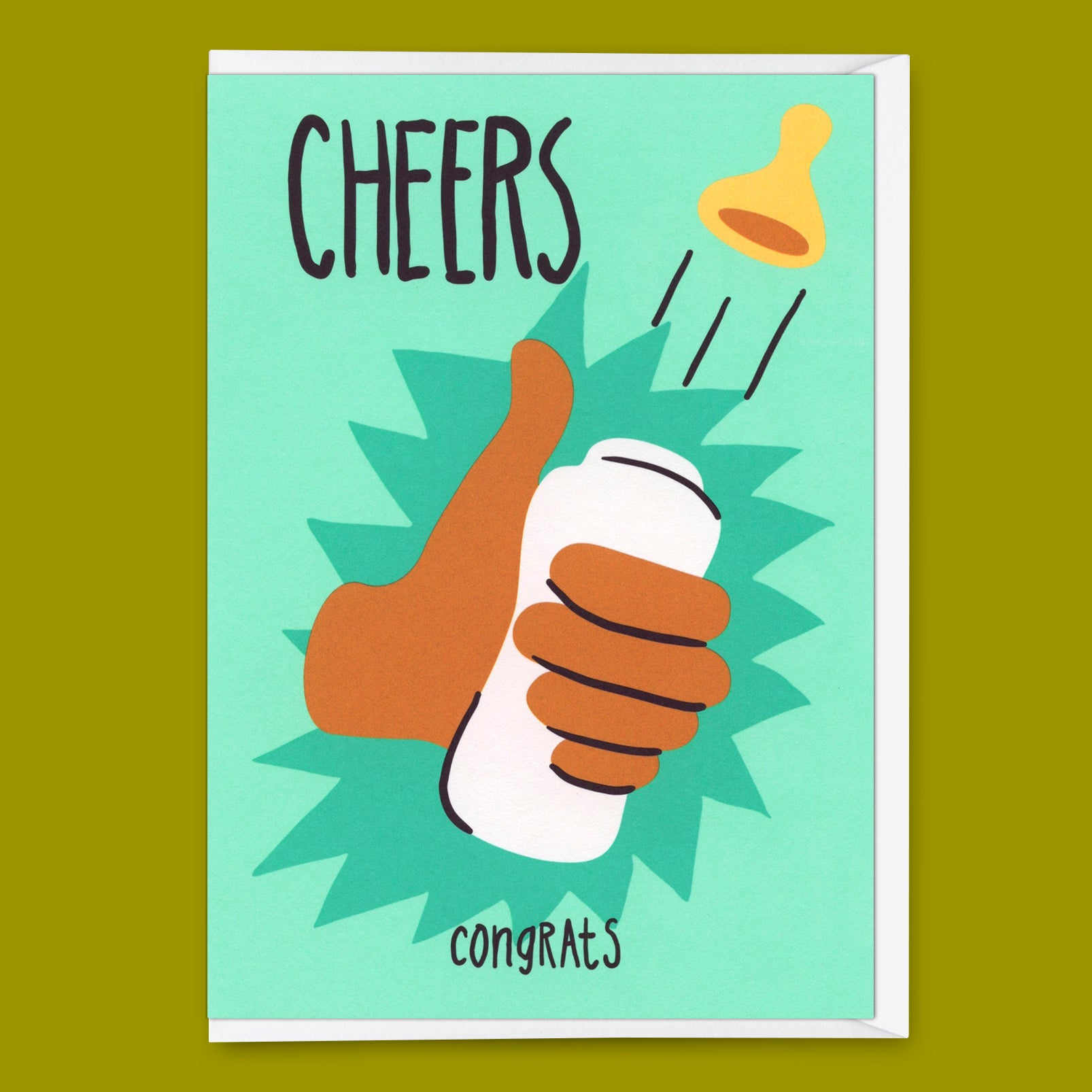 Greeting card "Pop a baby bottle" | Beautiful folding card for birth