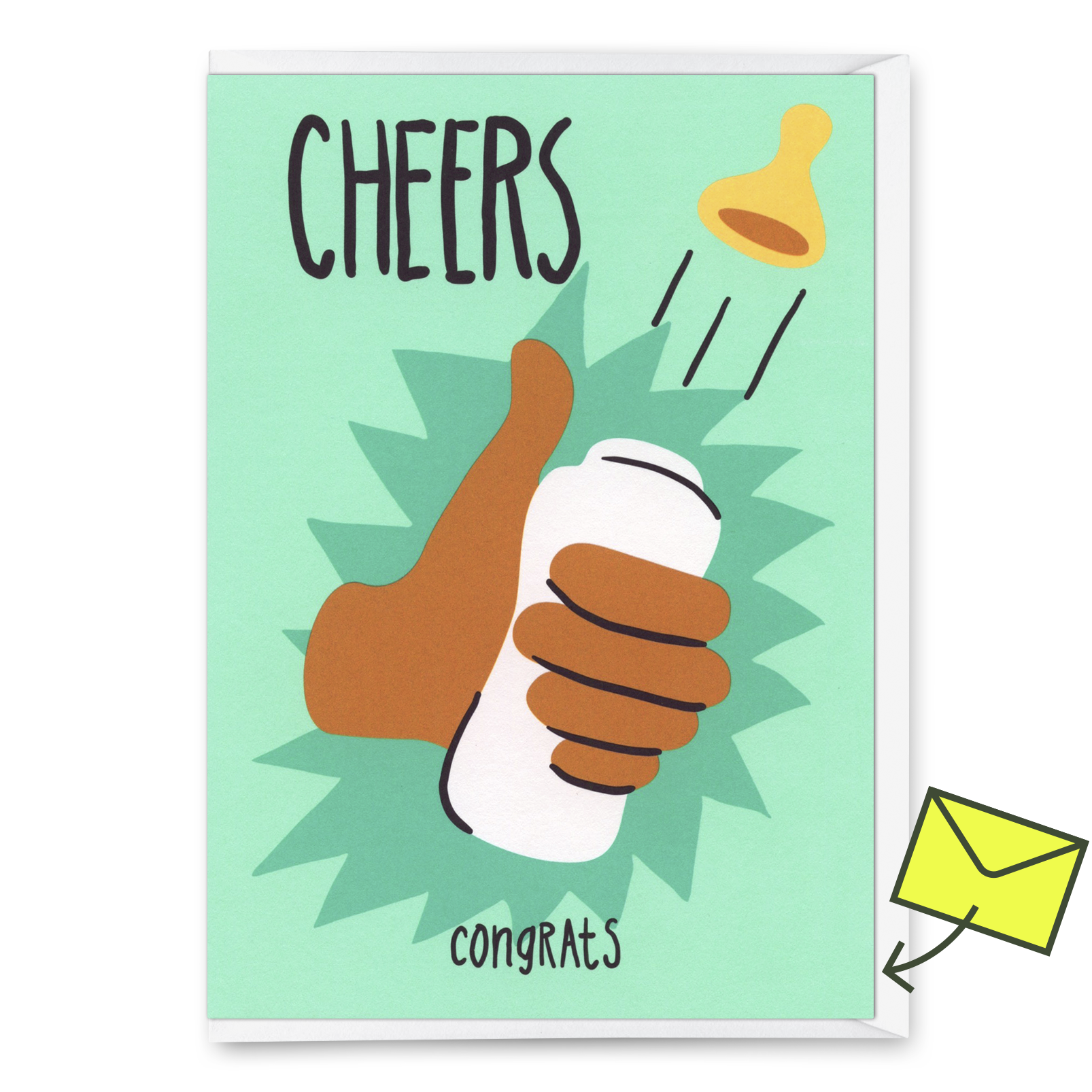 Greeting card "Pop a baby bottle" | Beautiful folding card for birth