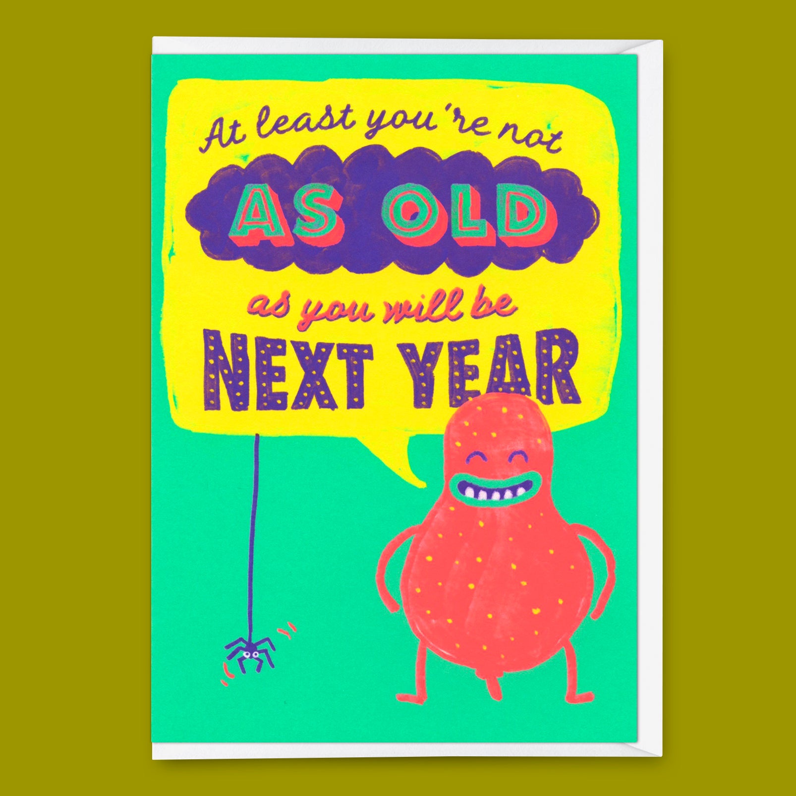 Greeting card "Next year" | Funny folding card with saying for birthday