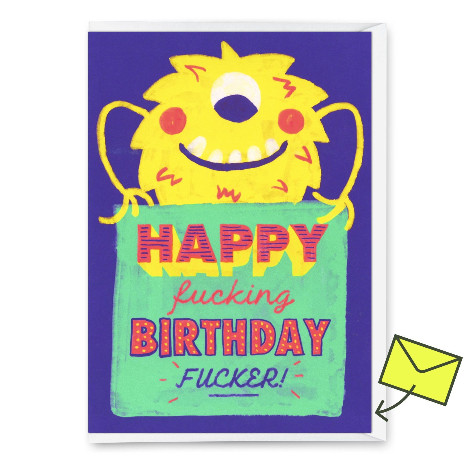 Grußkarte "Happy fucking birthday" | Lustige Klappkarte zum Geburtstag