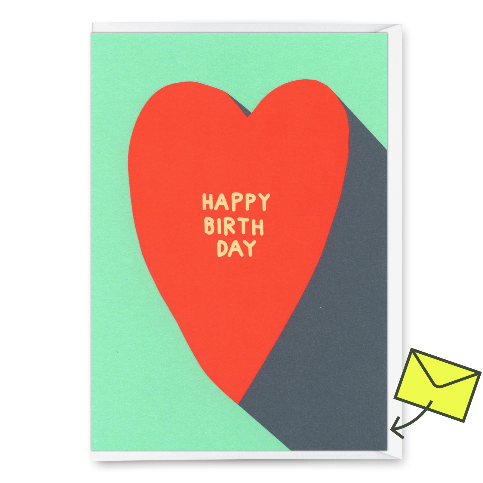 Greeting card "Happy Birthday Heart" | Beautiful folding card for birthday