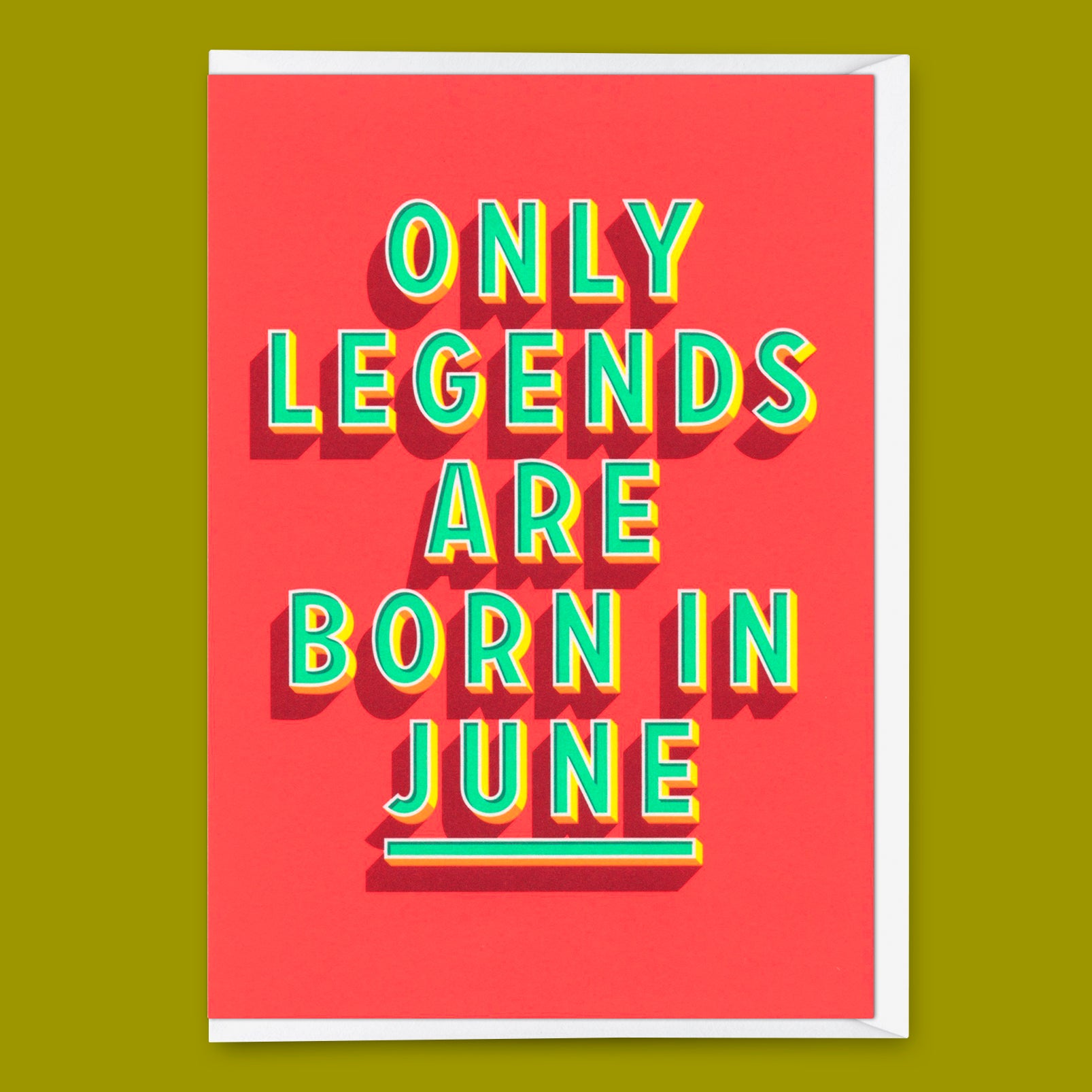 Greeting card "Legends June" | Cool folding card with saying for birthday