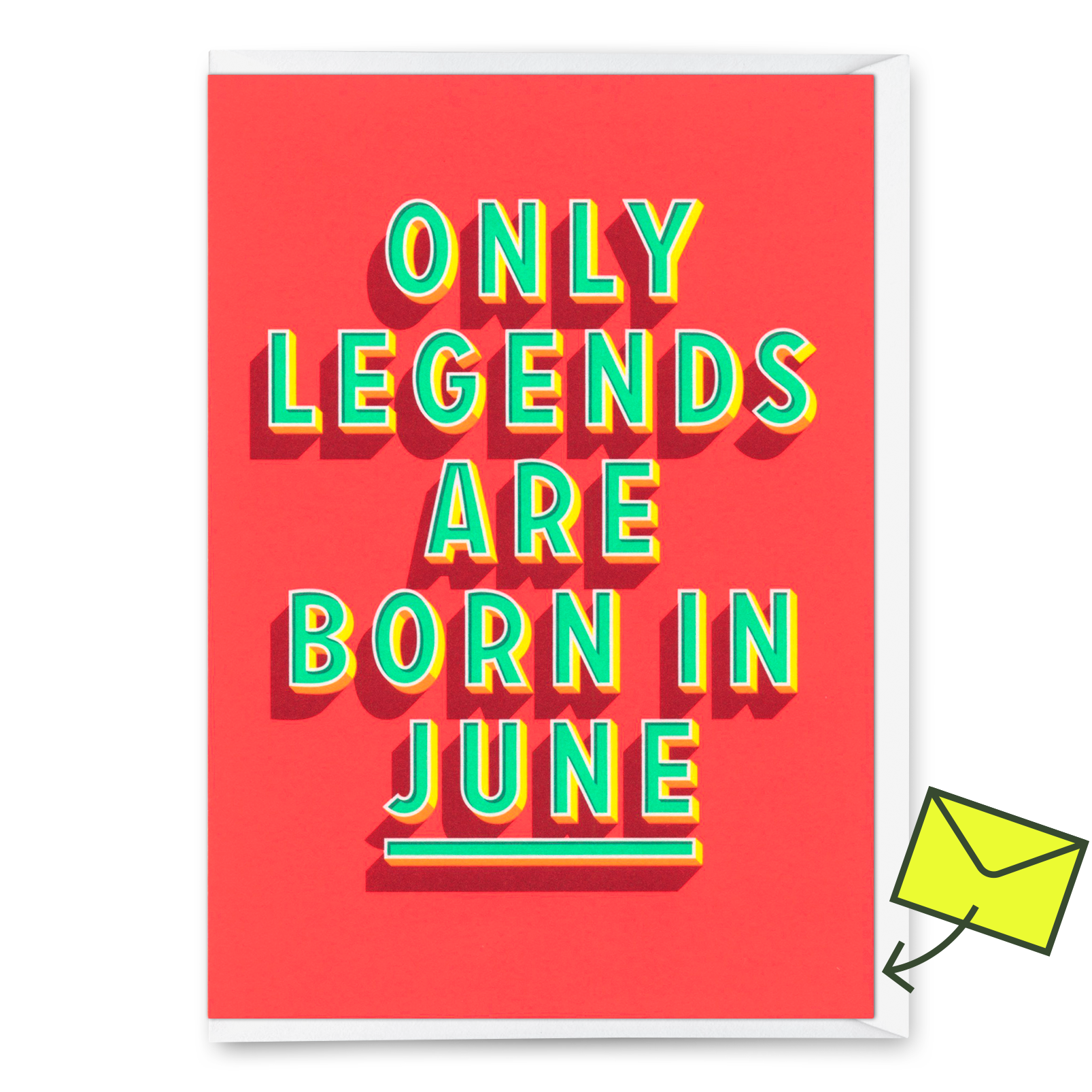 Greeting card "Legends June" | Cool folding card with saying for birthday