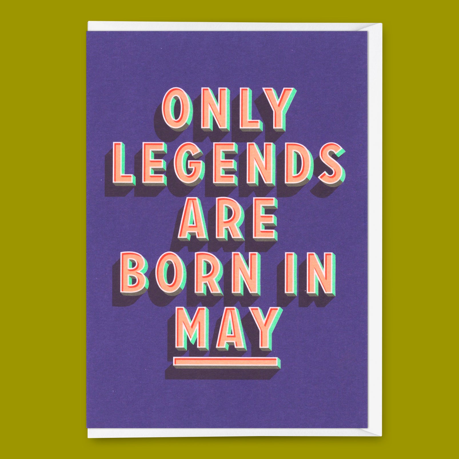 Greeting card "Legends May" | Cool folding card with saying for birthday