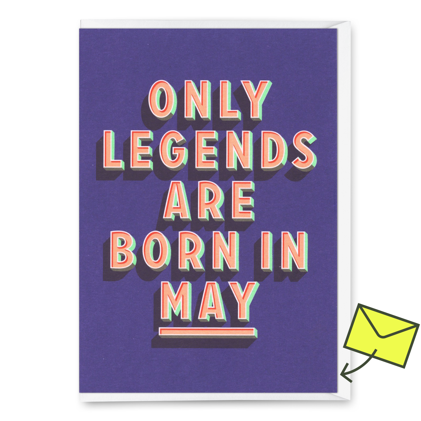 Greeting card "Legends May" | Cool folding card with saying for birthday
