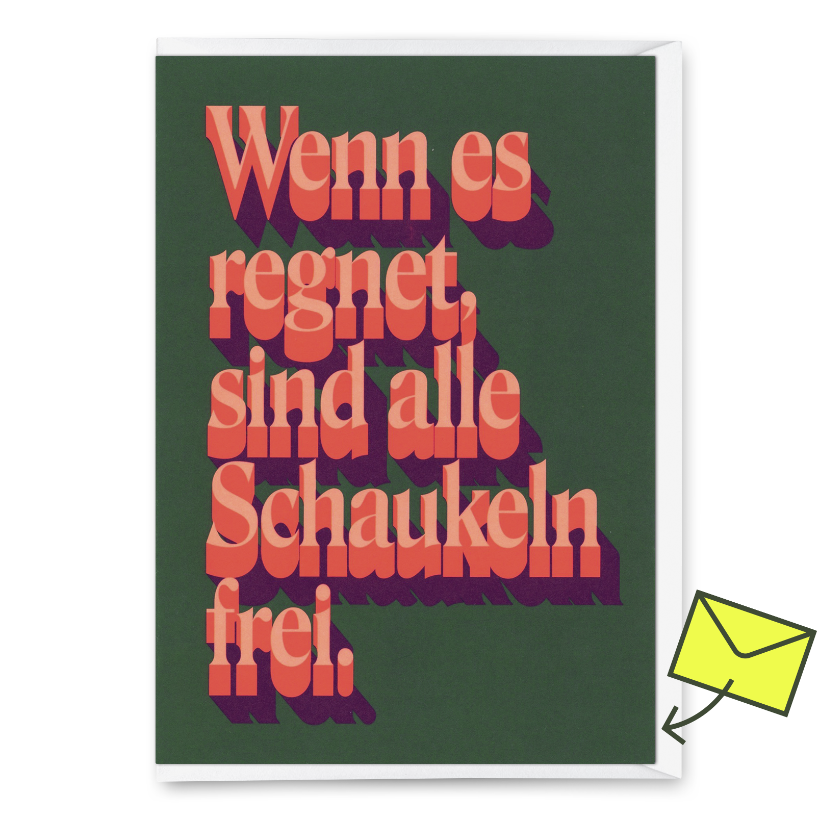 Greeting card "When it rains" | Special folding card with saying