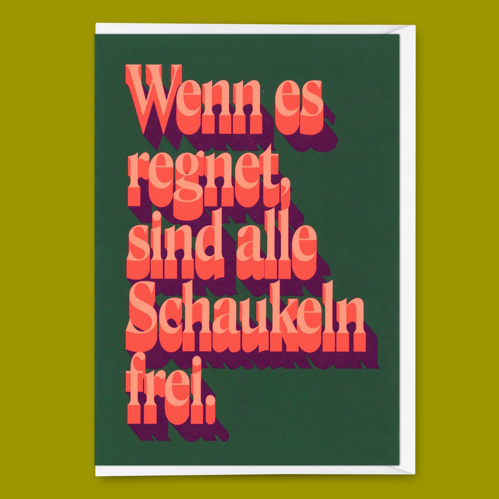 Greeting card "When it rains" | Special folding card with saying