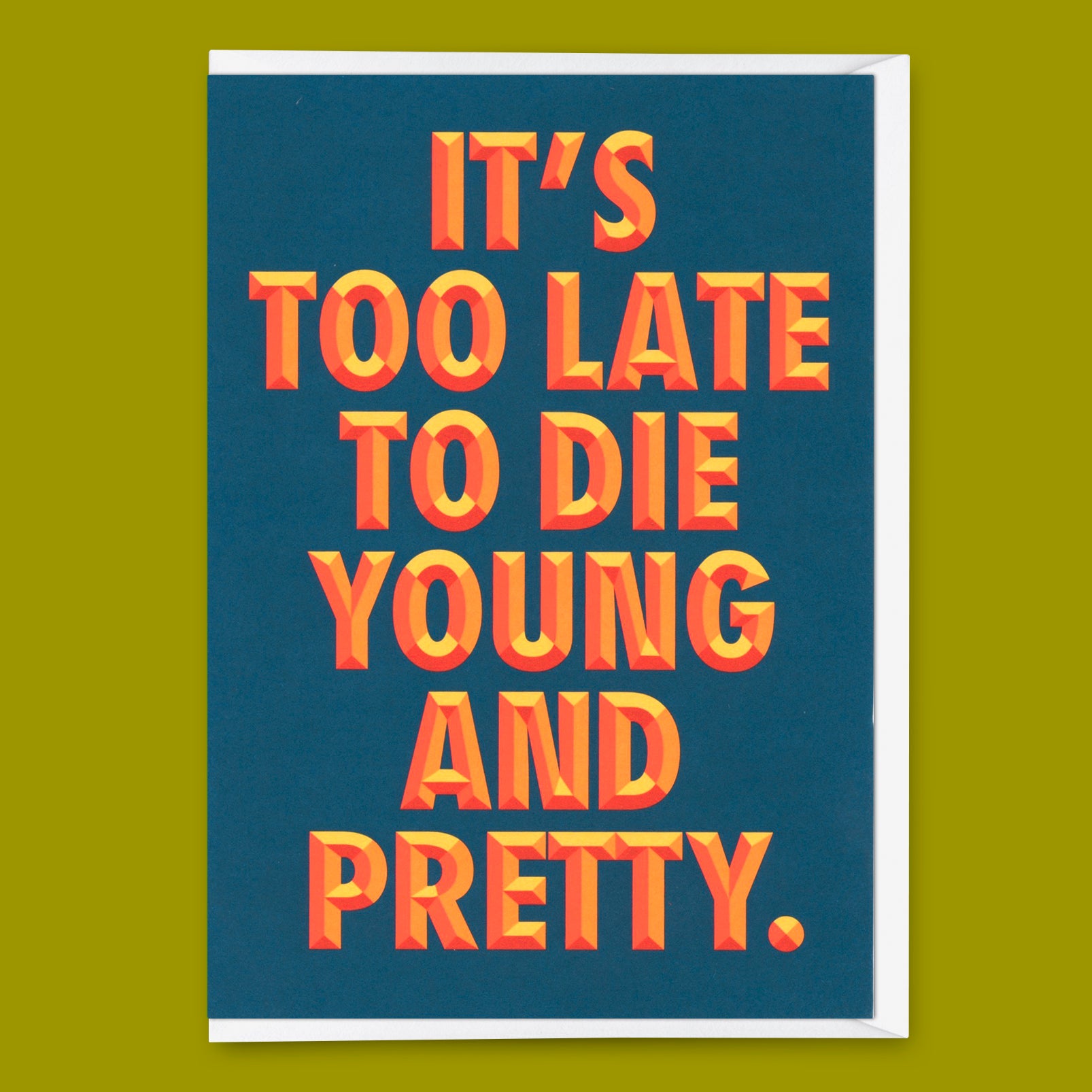 Greeting card "Young and pretty" | Funny folding card with saying for birthday