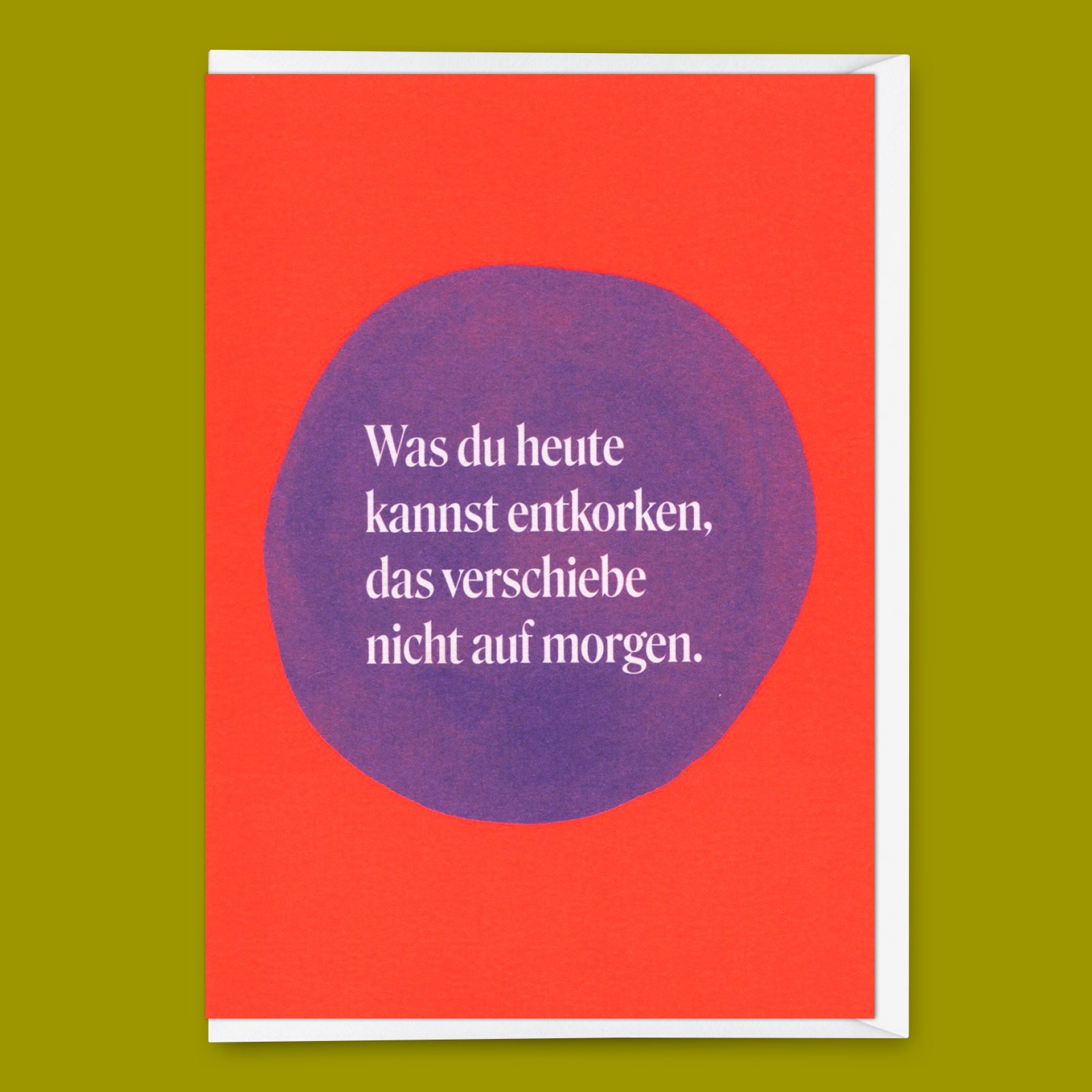 Grußkarte "Entkorken Klecks" | Lustige Klappkarte mit Spruch für jeden Anlass