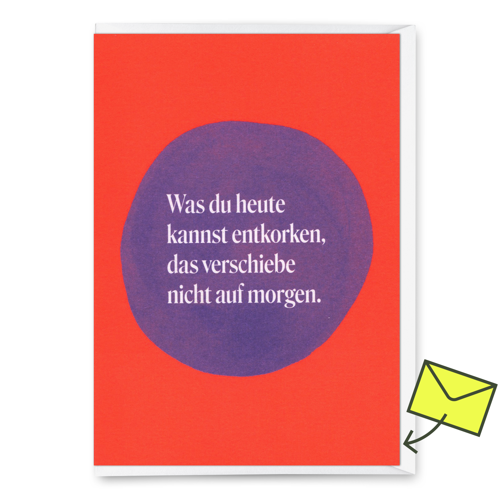 Grußkarte "Entkorken Klecks" | Lustige Klappkarte mit Spruch für jeden Anlass