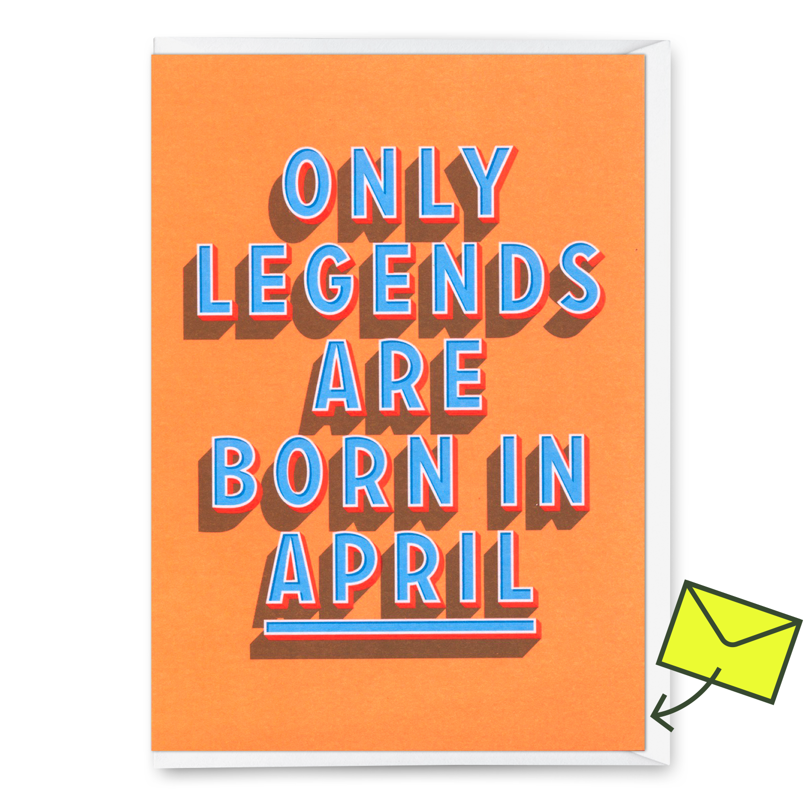 Greeting card "Legends April" | Cool folding card with saying for birthday