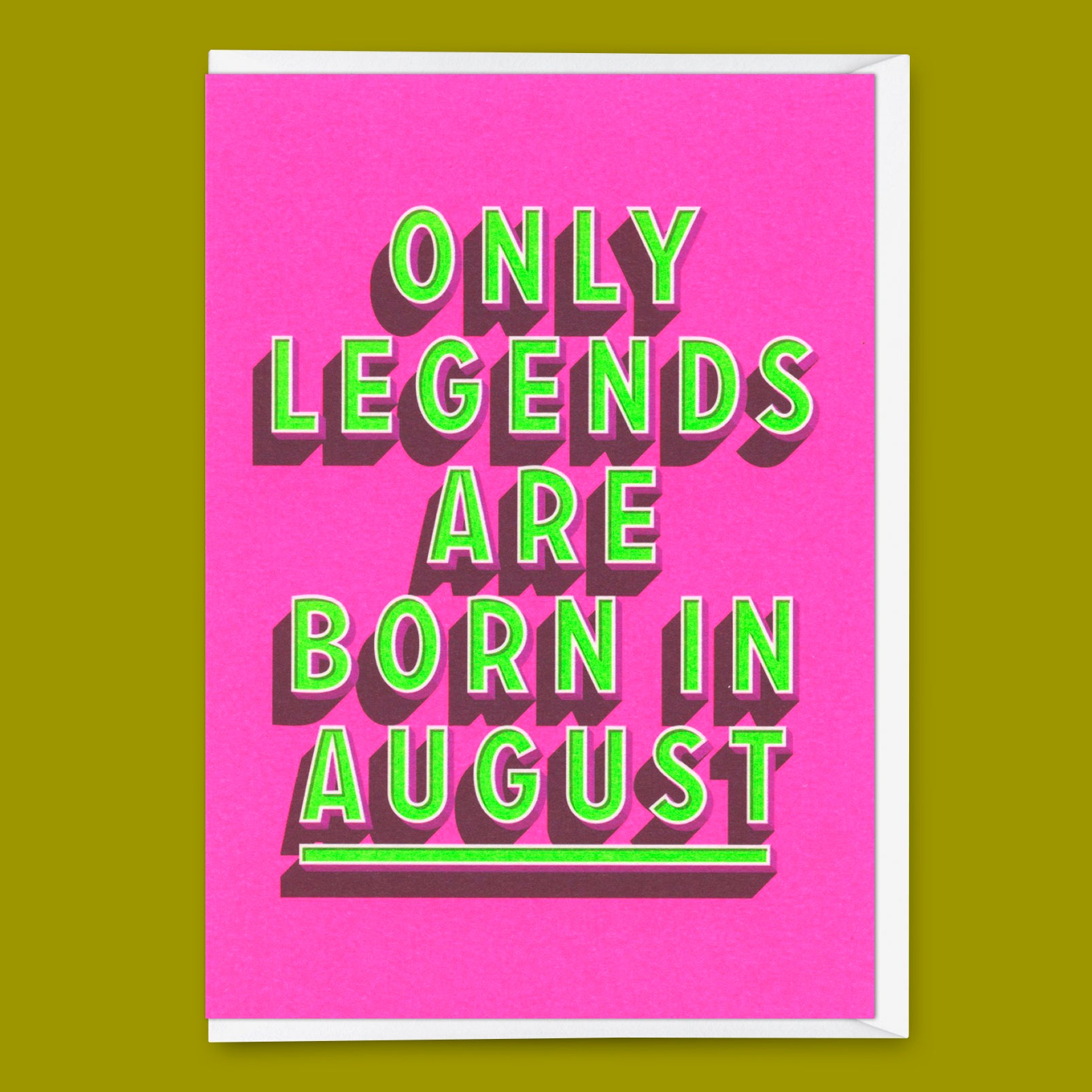 Greeting card "Legends August" | Cool folding card with saying for birthday