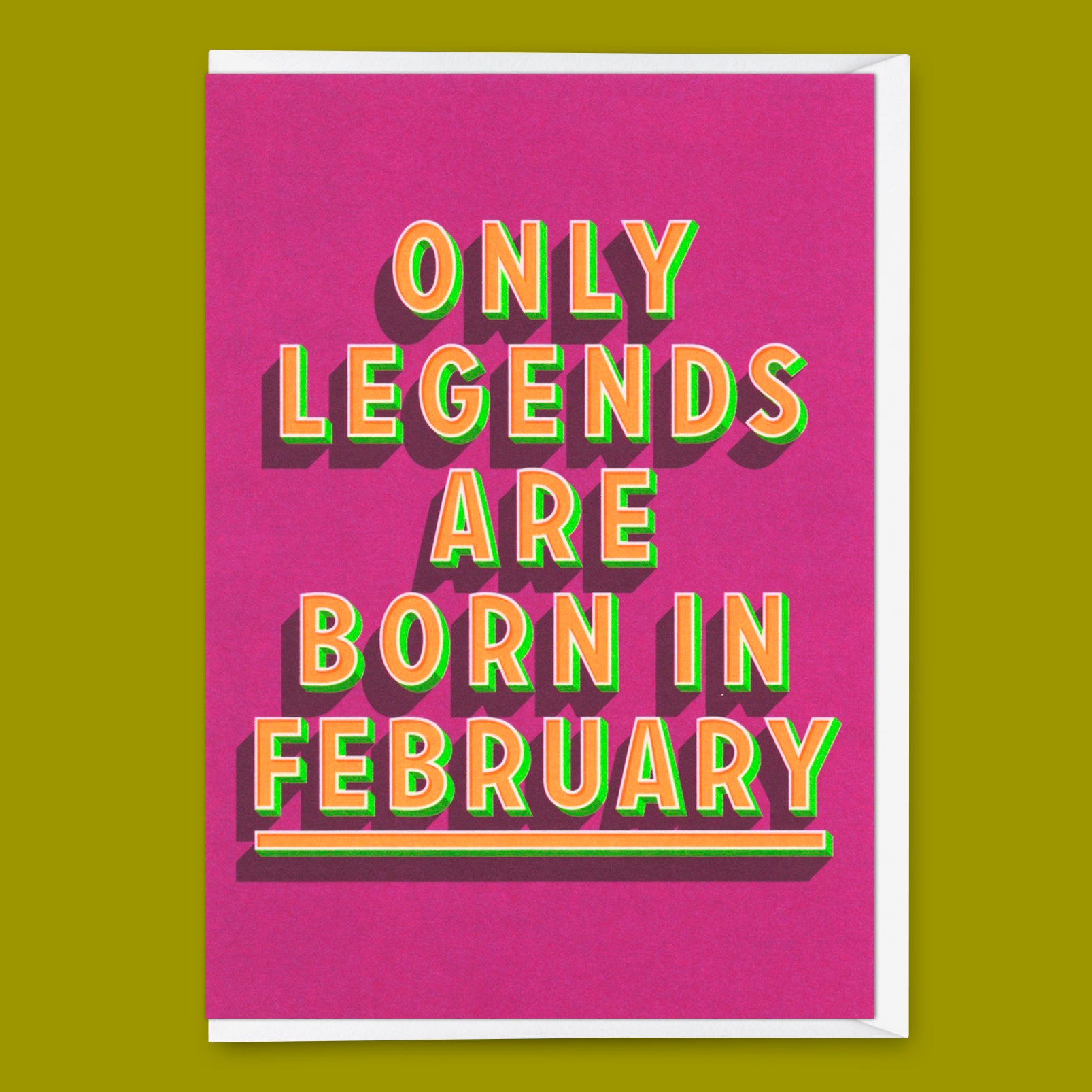 Greeting card "Legends February" | Cool folding card with saying for birthday