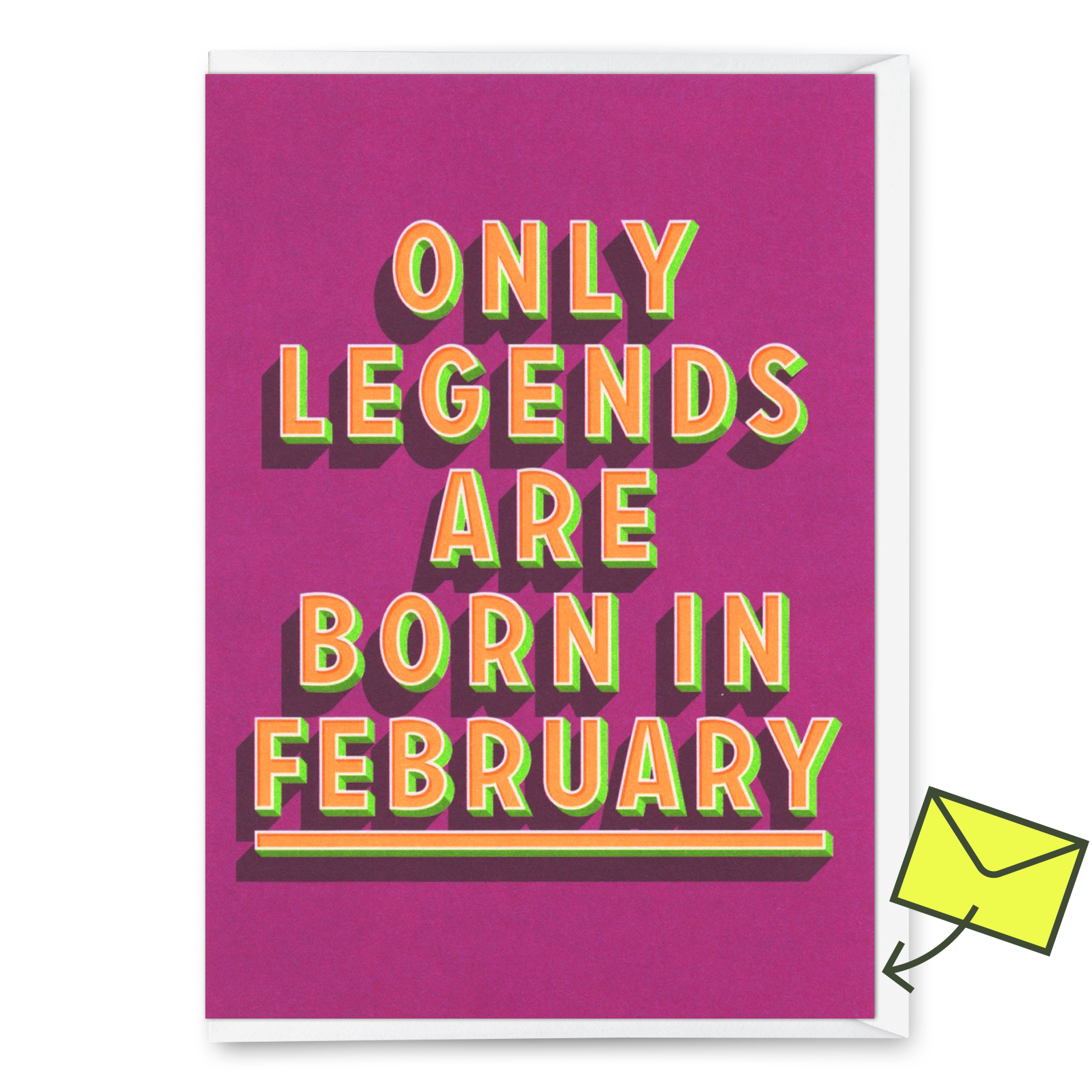 Greeting card "Legends February" | Cool folding card with saying for birthday
