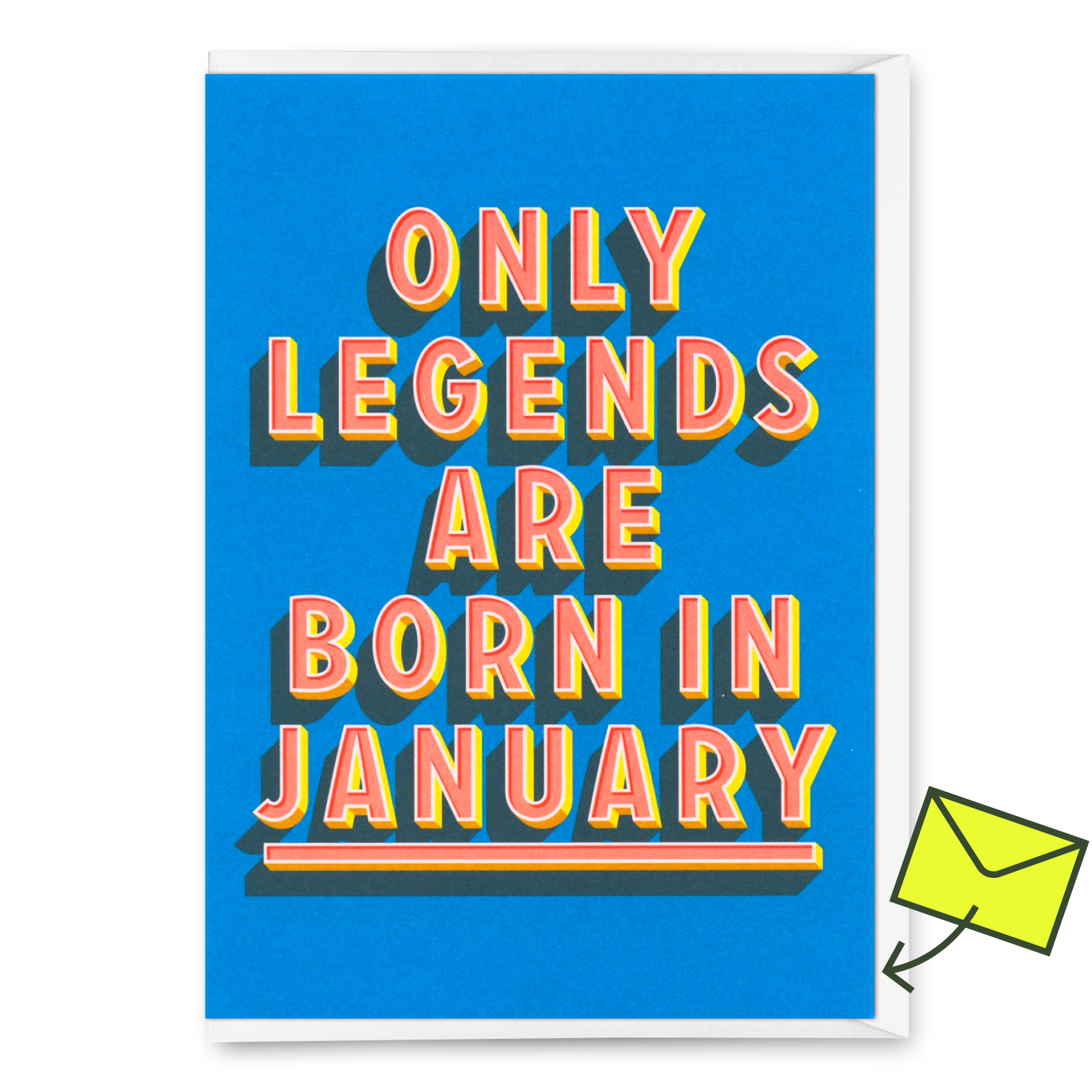 Grußkarte "Legends January" | Coole Klappkarte mit Spruch zum Geburtstag