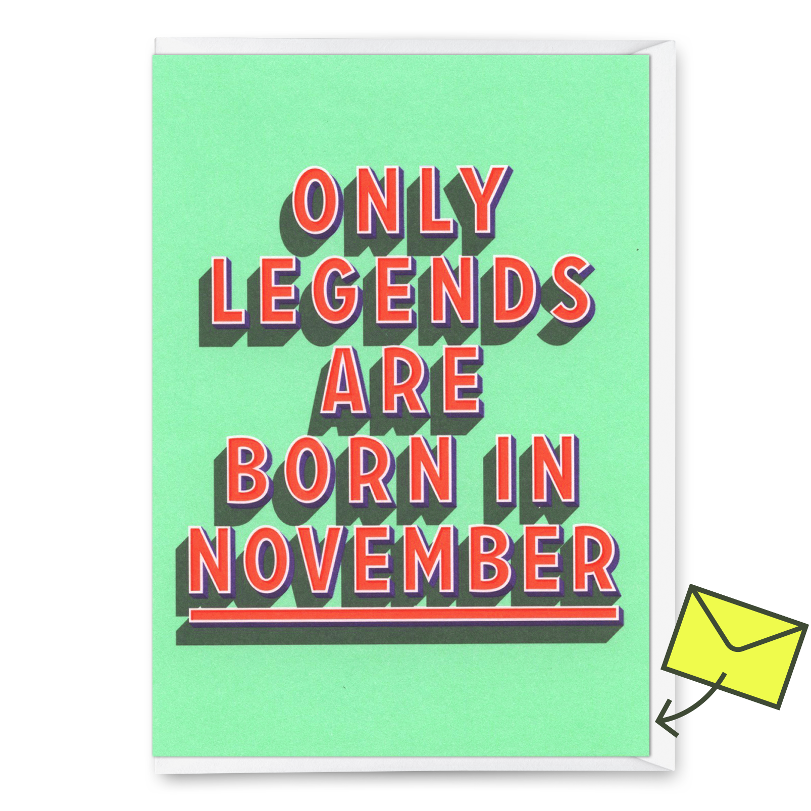 Grußkarte "Legends November" | Coole Klappkarte mit Spruch zum Geburtstag