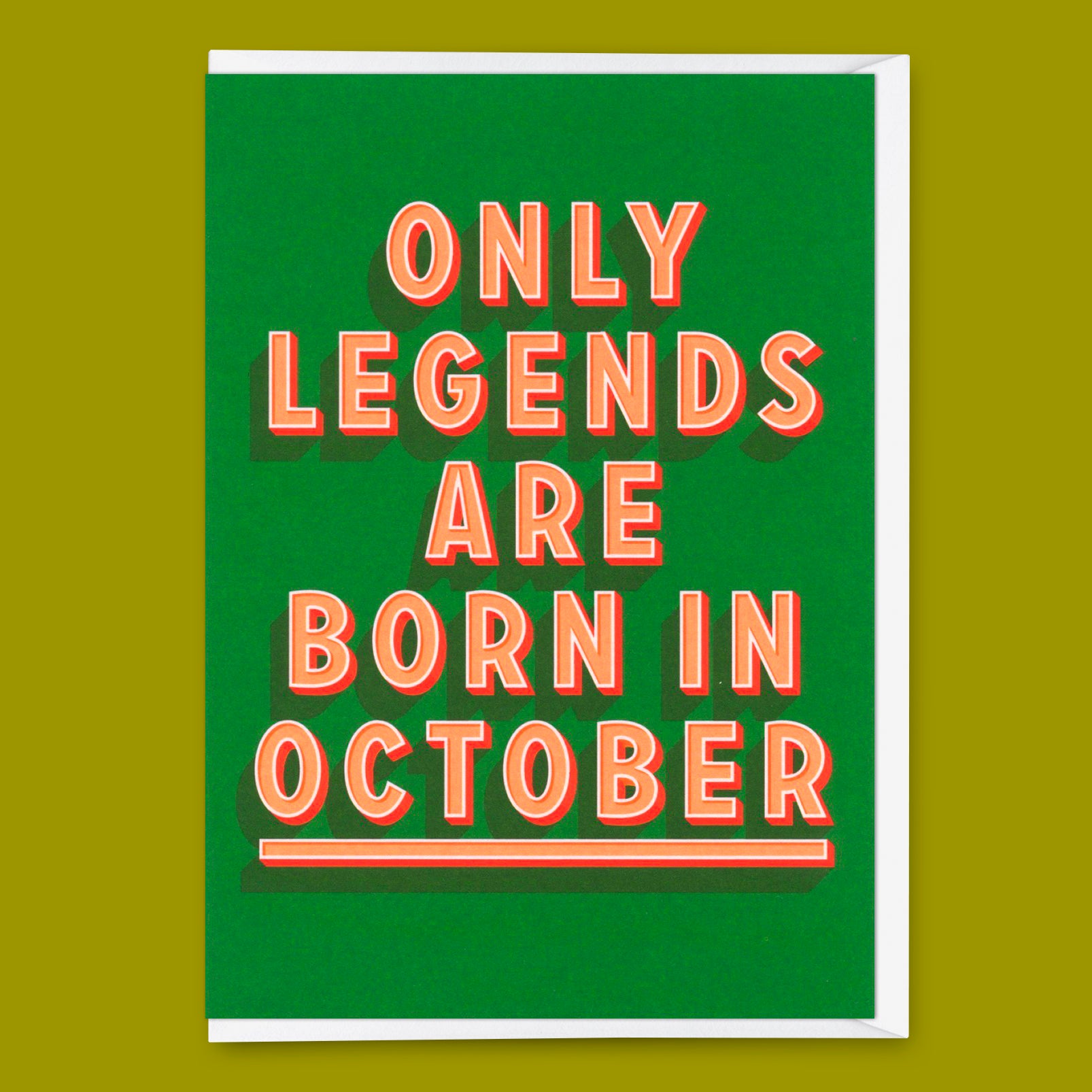 Greeting card "Legends October" | Cool folding card with saying for birthday