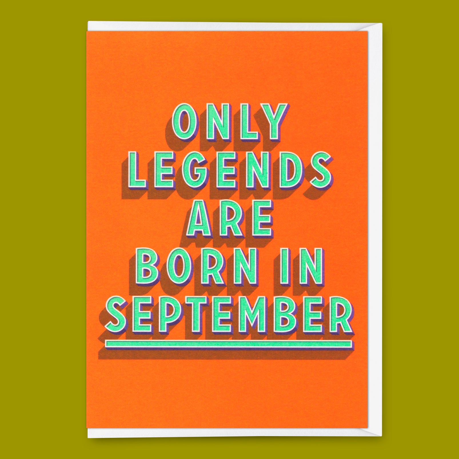 Greeting card "Legends September" | Cool folding card with saying for birthday